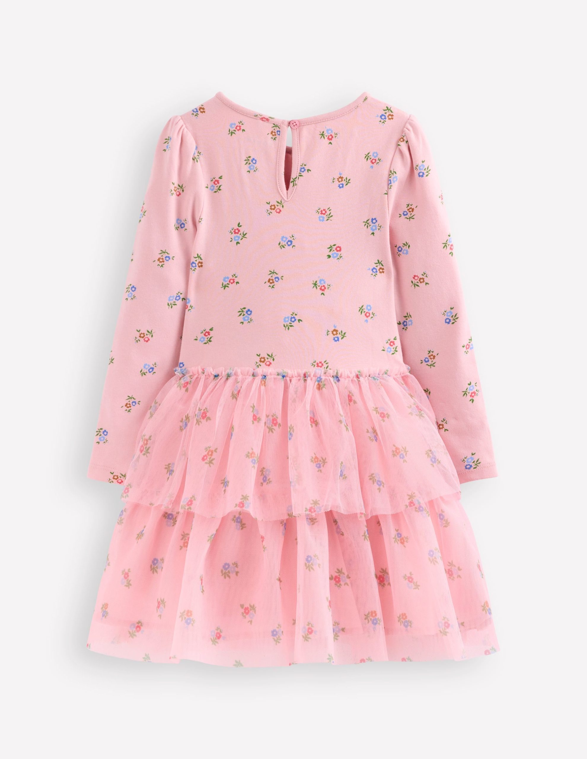 Tulle Mix Dress-Vintage Pink Ditsy Floral - Image 2