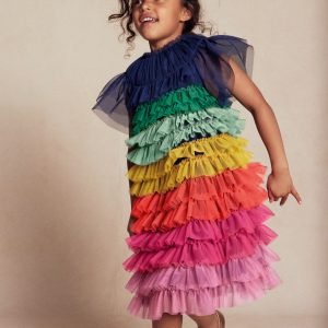 Tiered Tulle Dress-Rainbow Multi