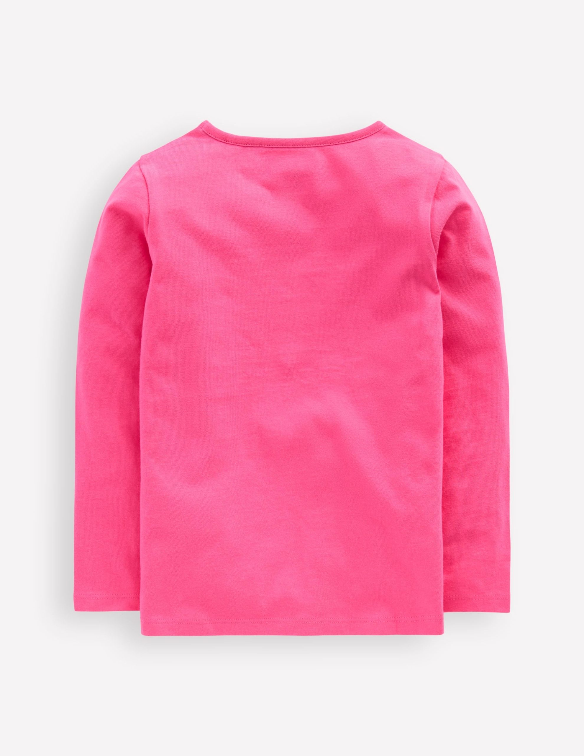 Long Sleeve Appliqu?? T-shirt-Sorbet Pink Cat - Image 2