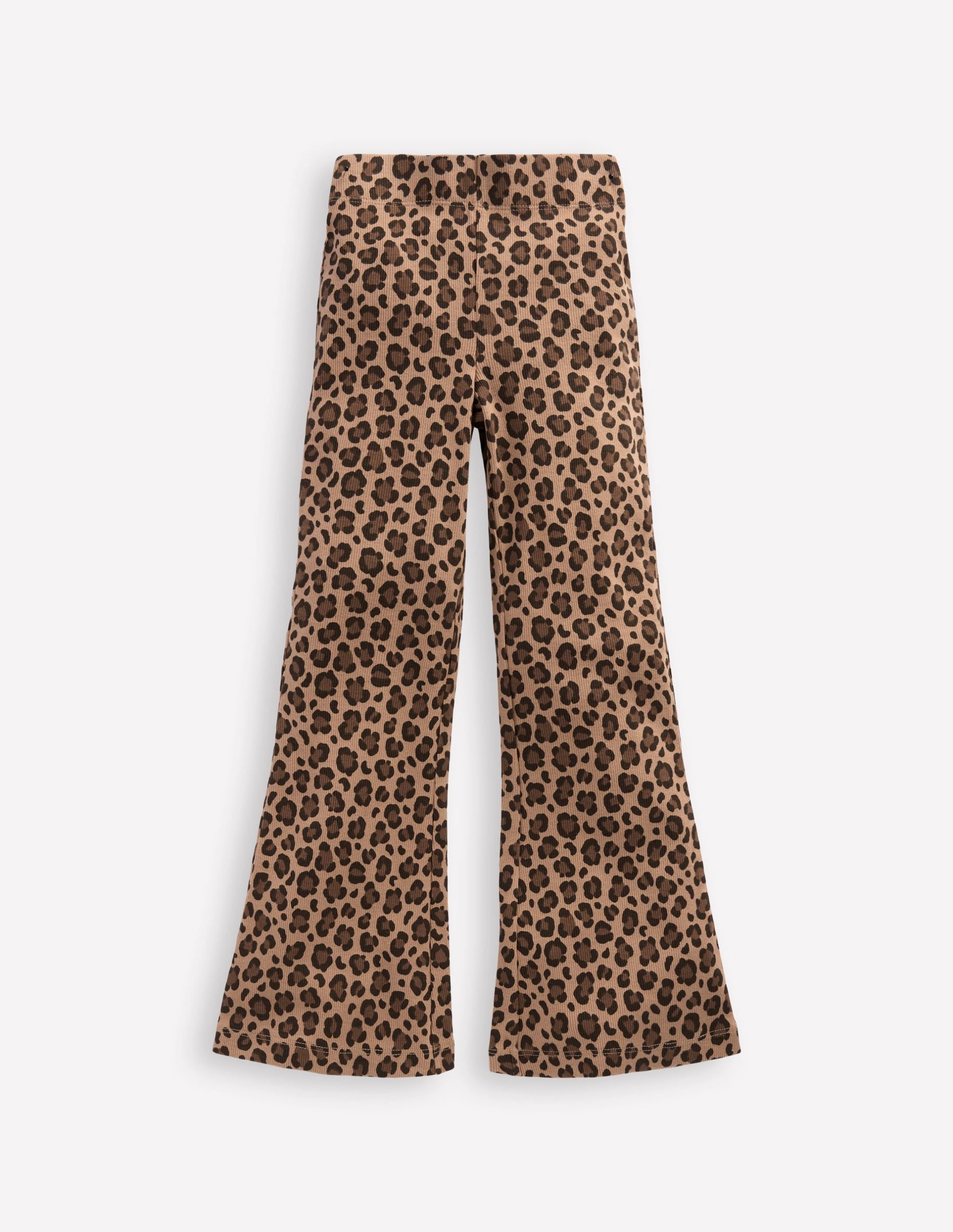 Ribbed Flare Leggings-Leopard