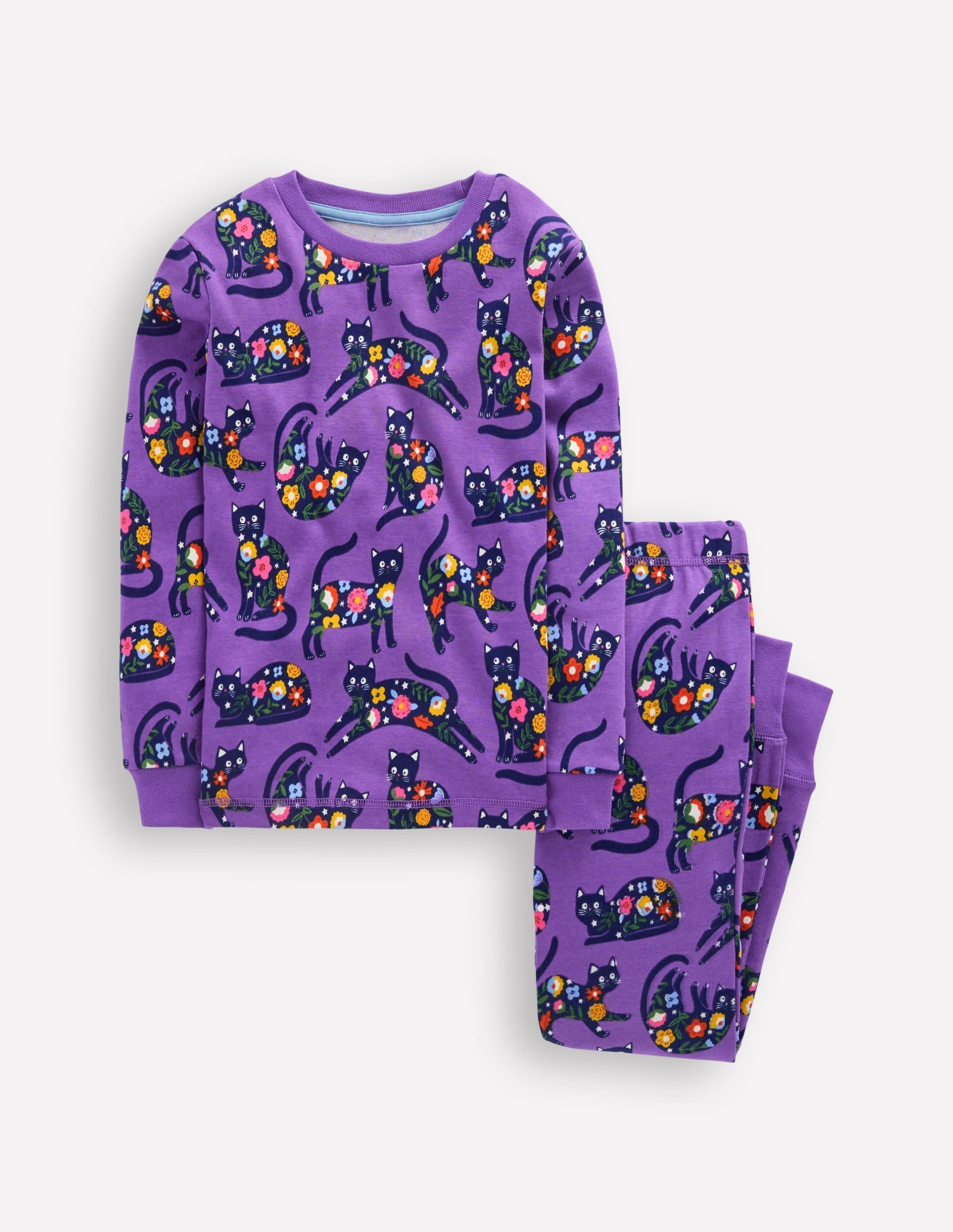 Snug Glow-In-The-Dark Pyjamas-Purple Cats