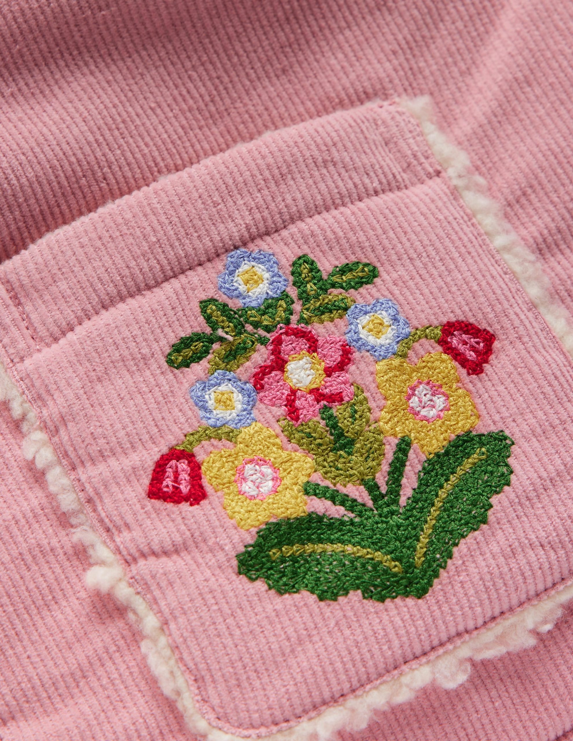 Embroidered Cord Gilet-Vintage Pink - Image 4