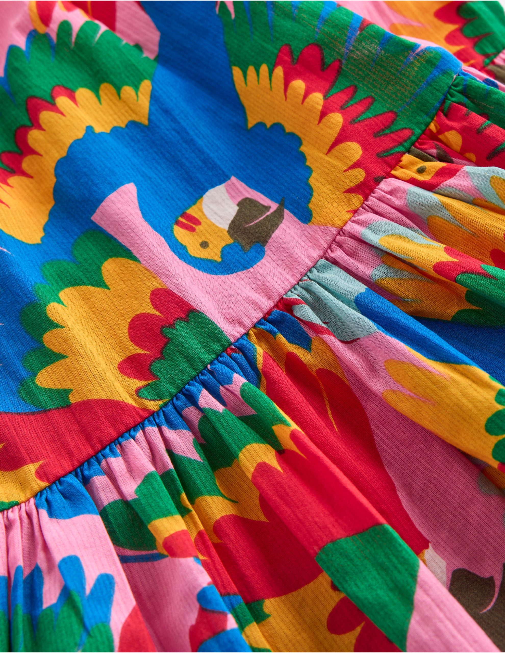 Aurelia Tiered Twirly Dress-Multi Rainbow Parrot - Image 5