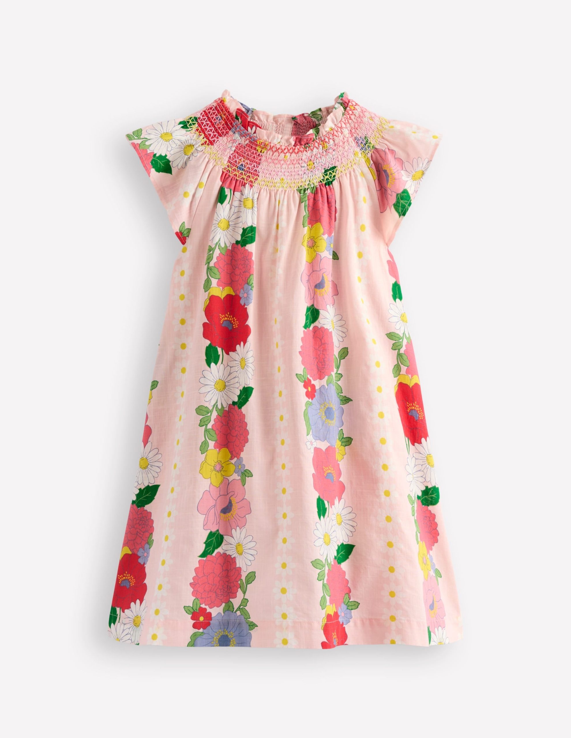 Holiday Smocked Dress-Chalk Pink Flower - Image 4