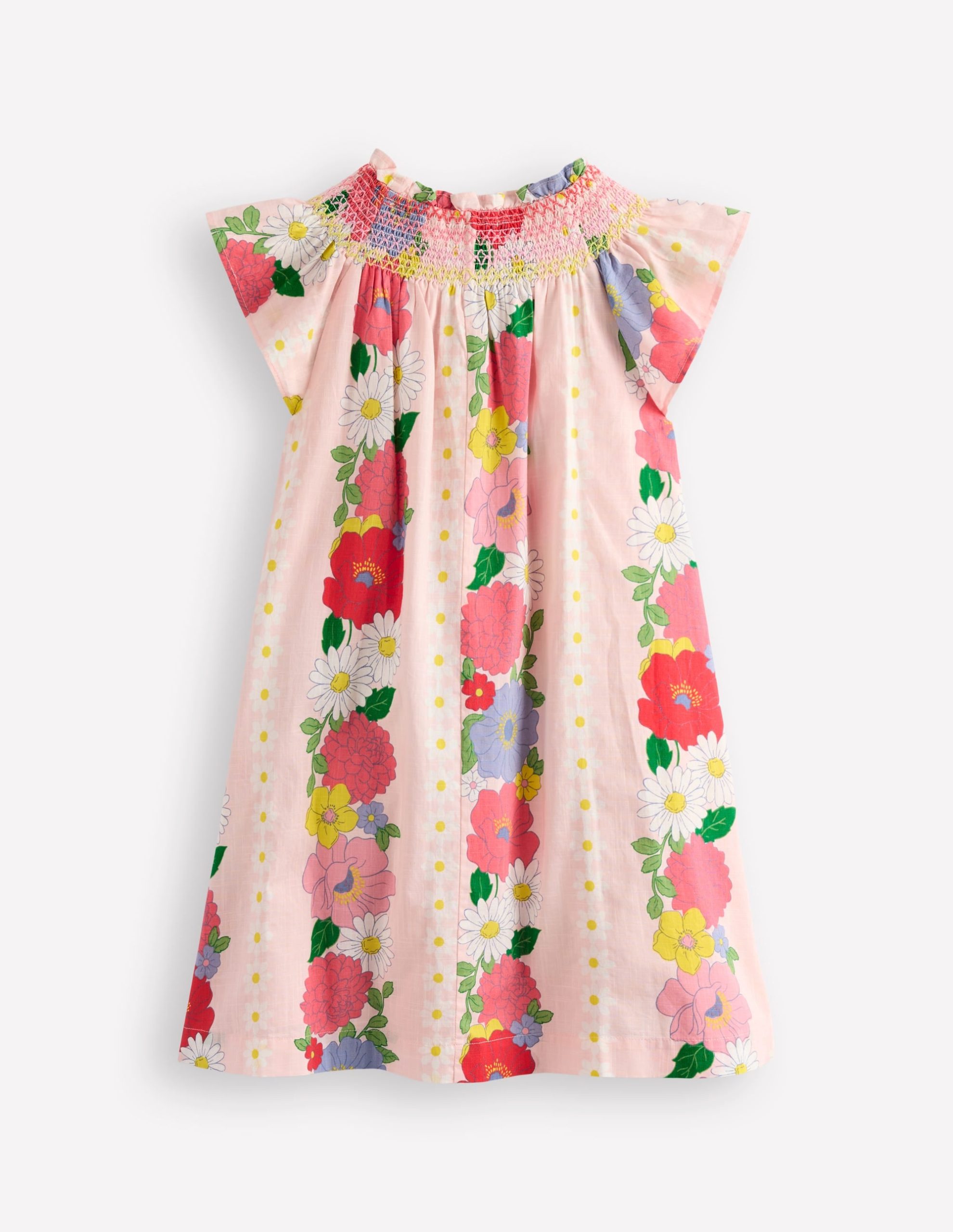 Holiday Smocked Dress-Chalk Pink Flower - Image 5