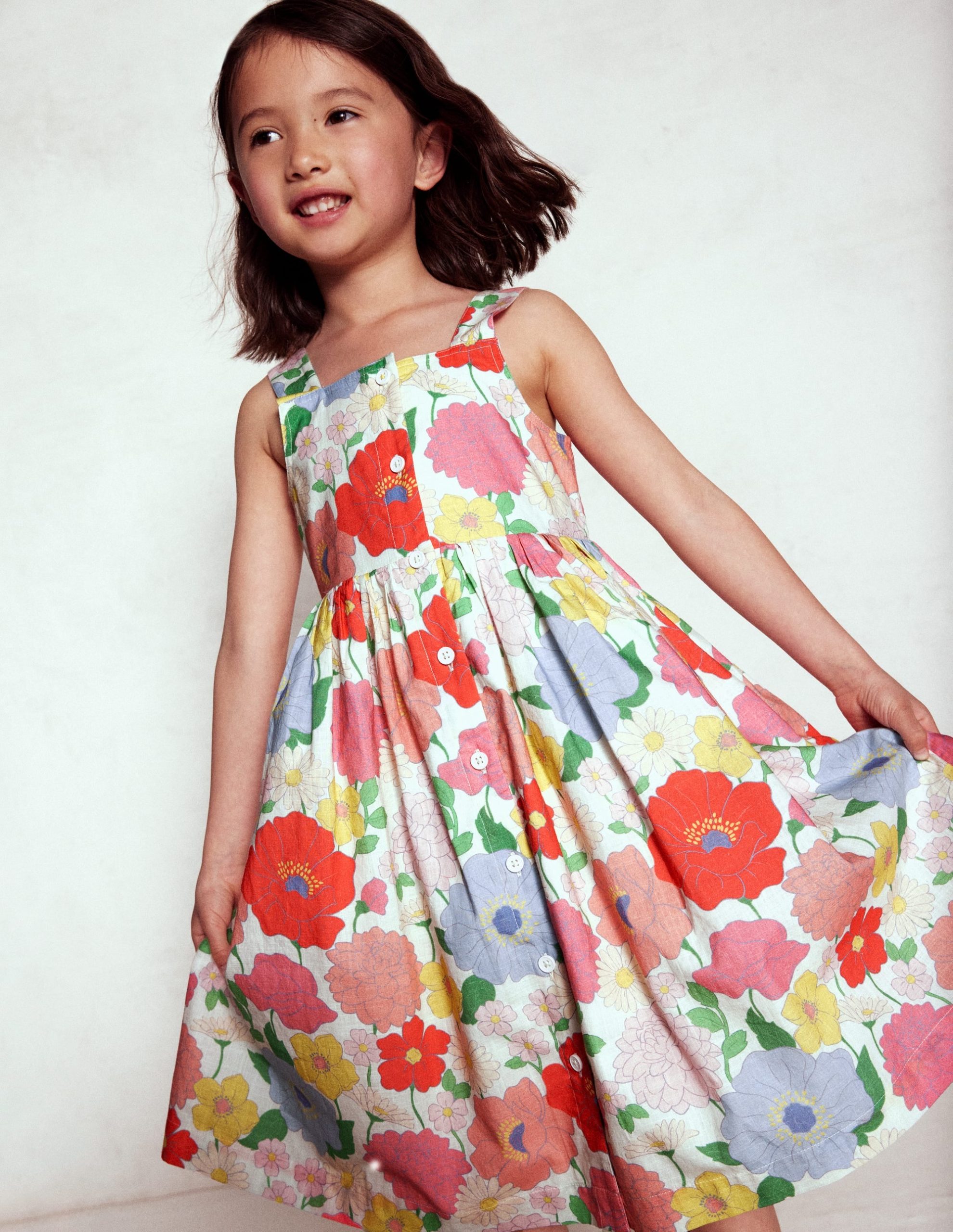 Remy Button Through Dress-Multi Summer Garden