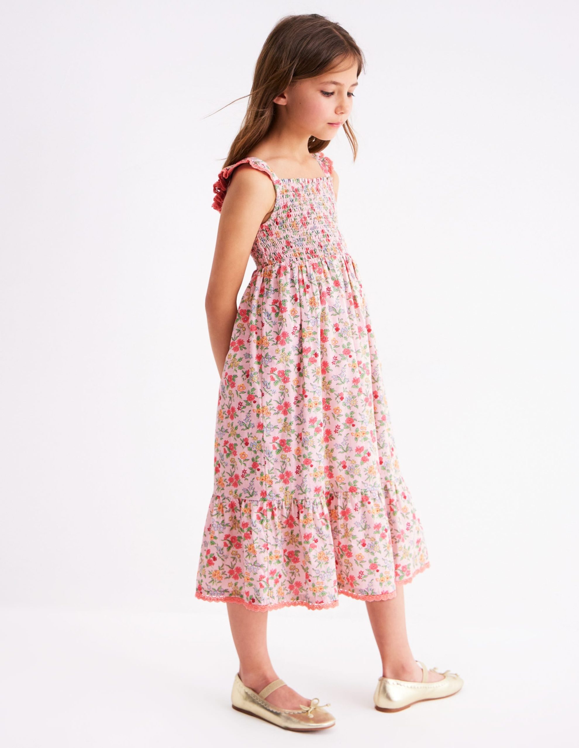 Luella Frill Maxi Sundress-Chalk Pink Garden Ditsy - Image 5