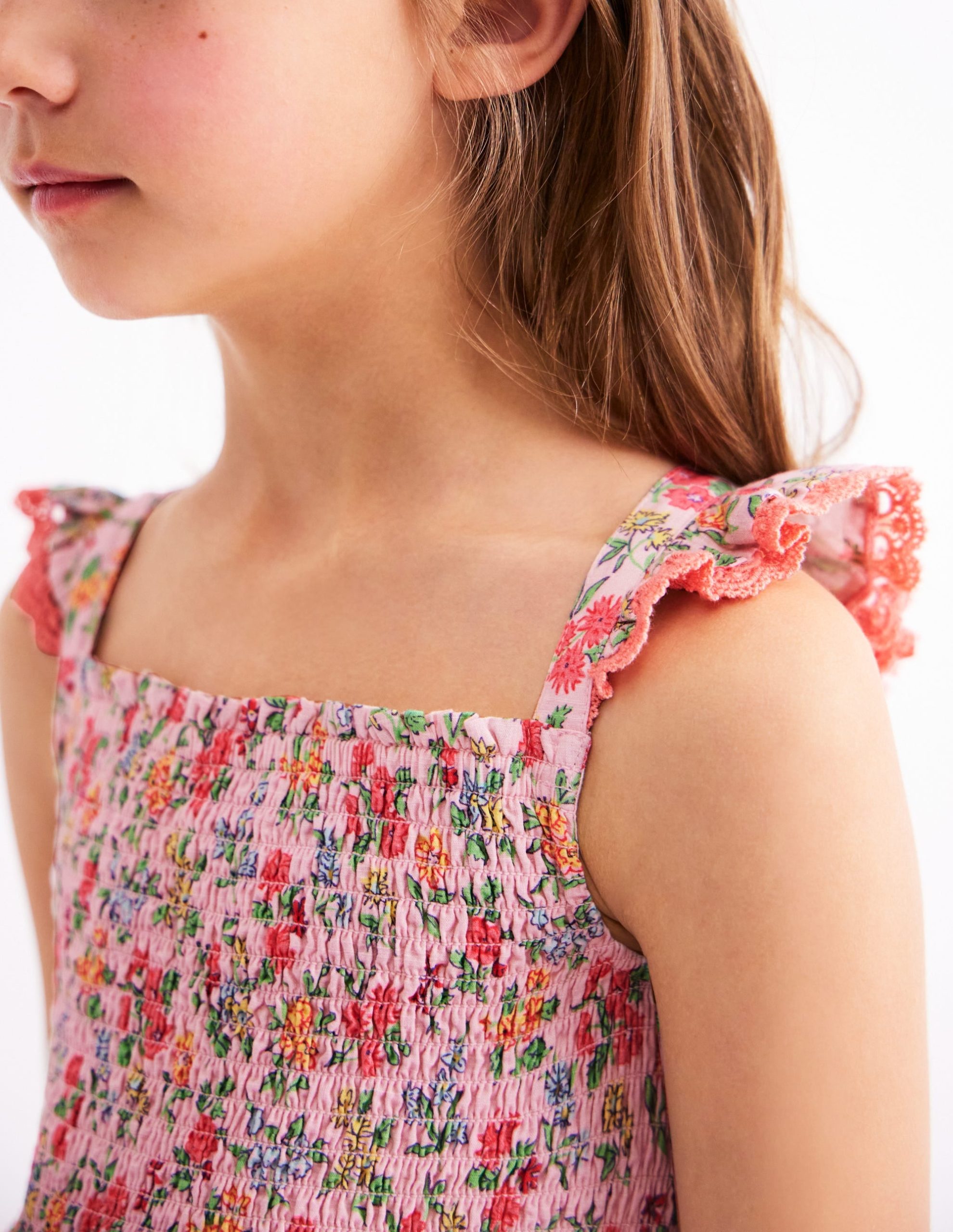 Luella Frill Maxi Sundress-Chalk Pink Garden Ditsy - Image 8