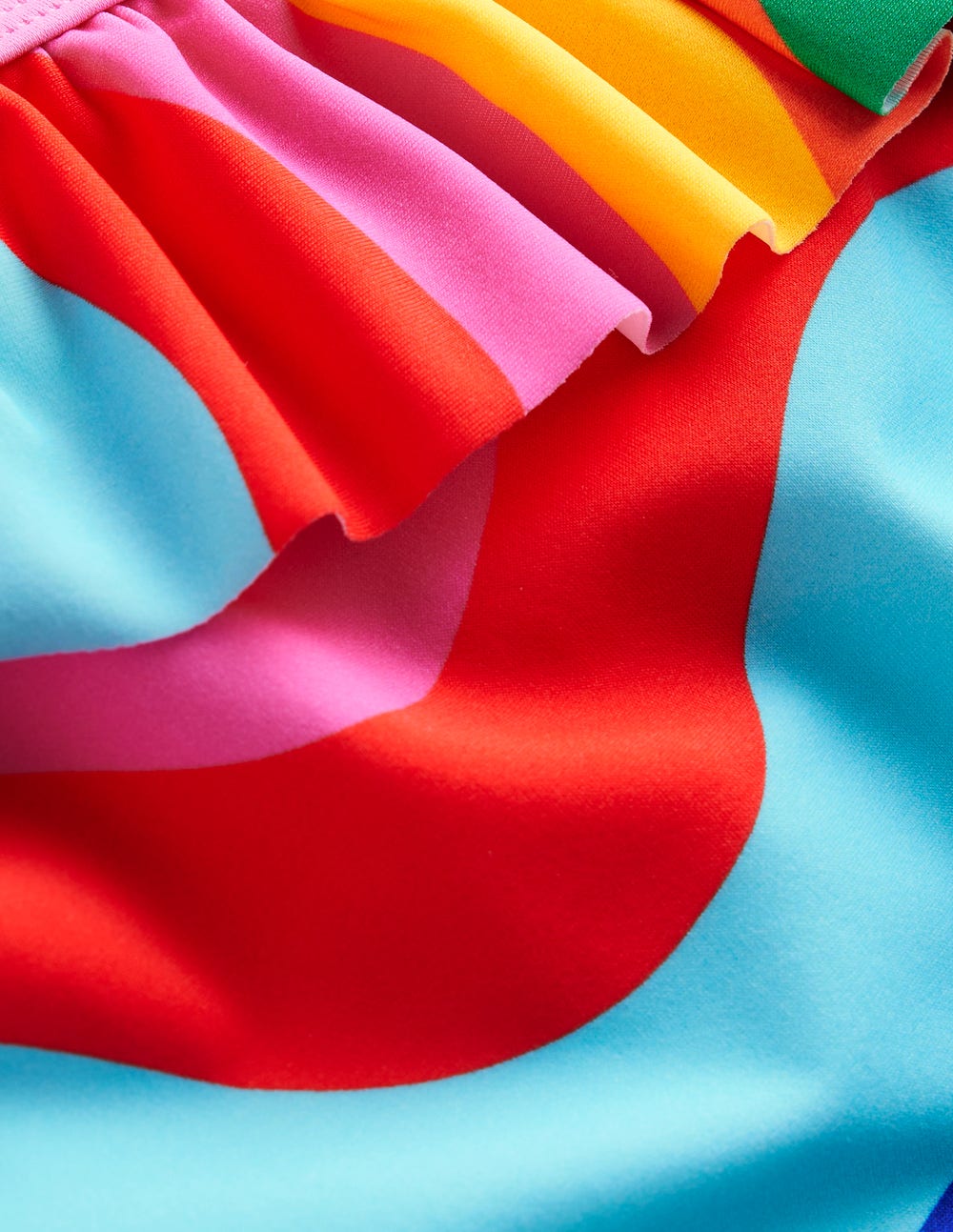 Lila One Shoulder Swimsuit-Multi Rainbow Wave - Image 4