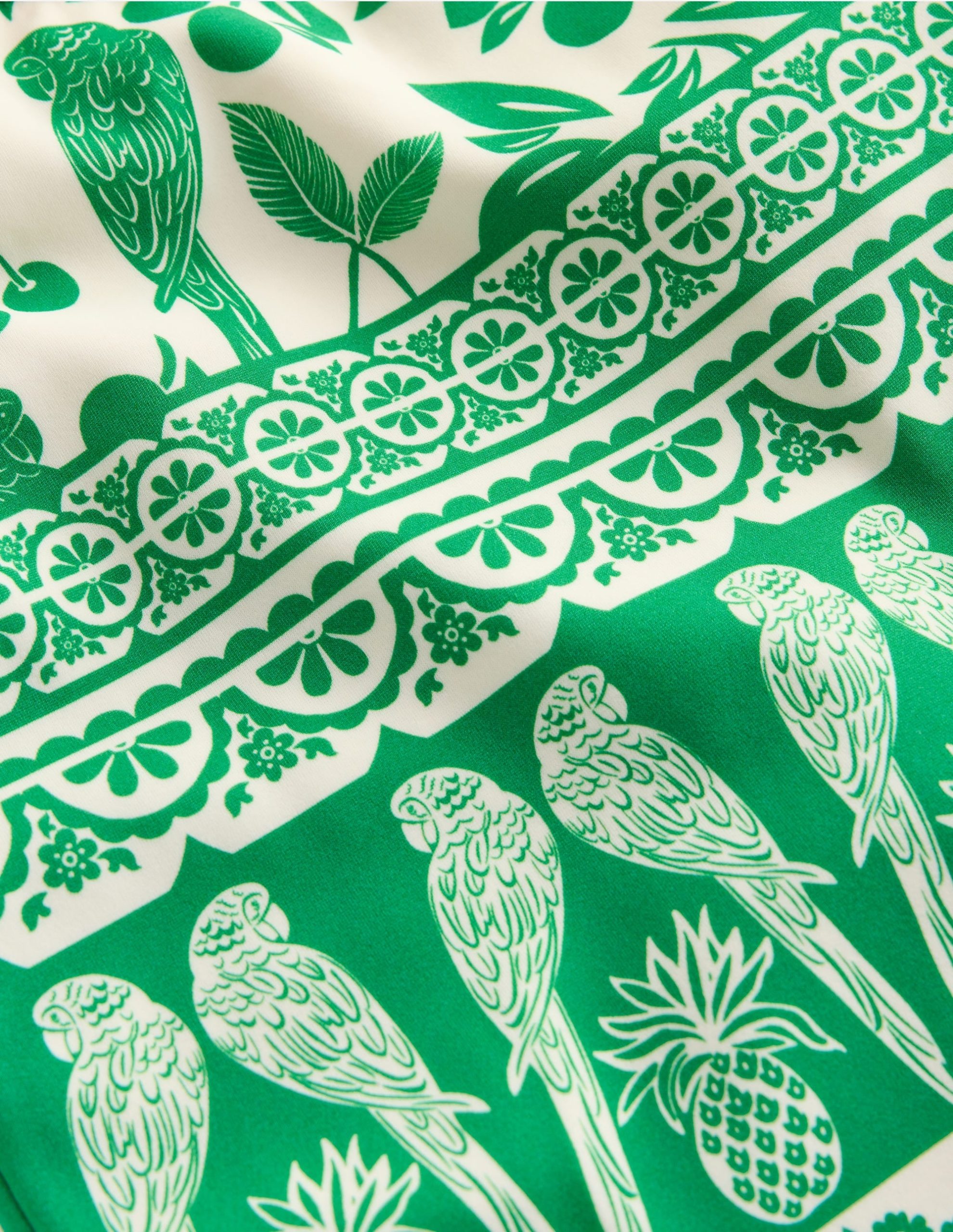 Cross-back Tankini Top-Rich Emerald Parrot Palm - Image 5