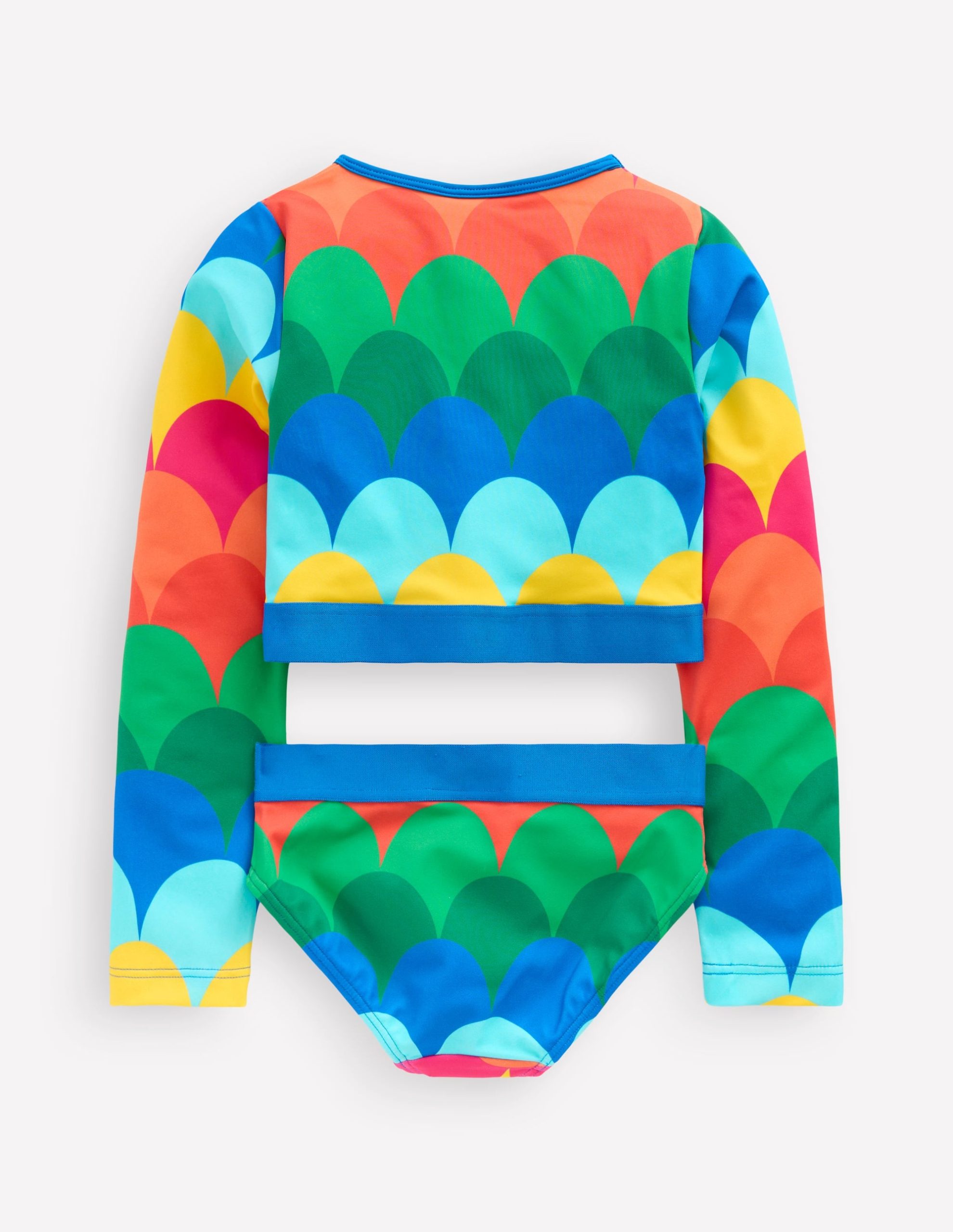 Cropped Rash Vest Set-Multi Scallop Stripe - Image 3