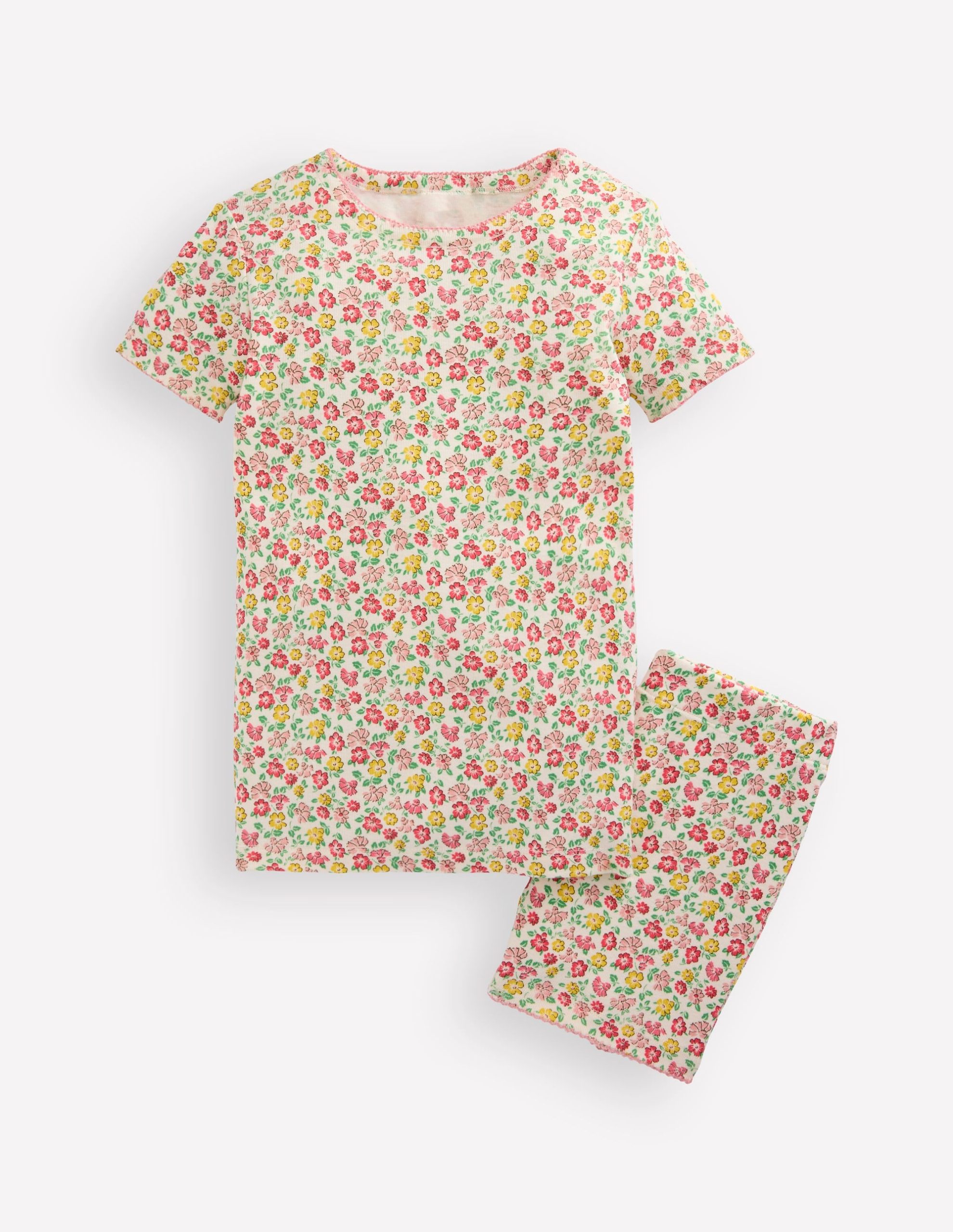 Snug Short John Pajamas-Multi Summer Flowerbed - Image 4