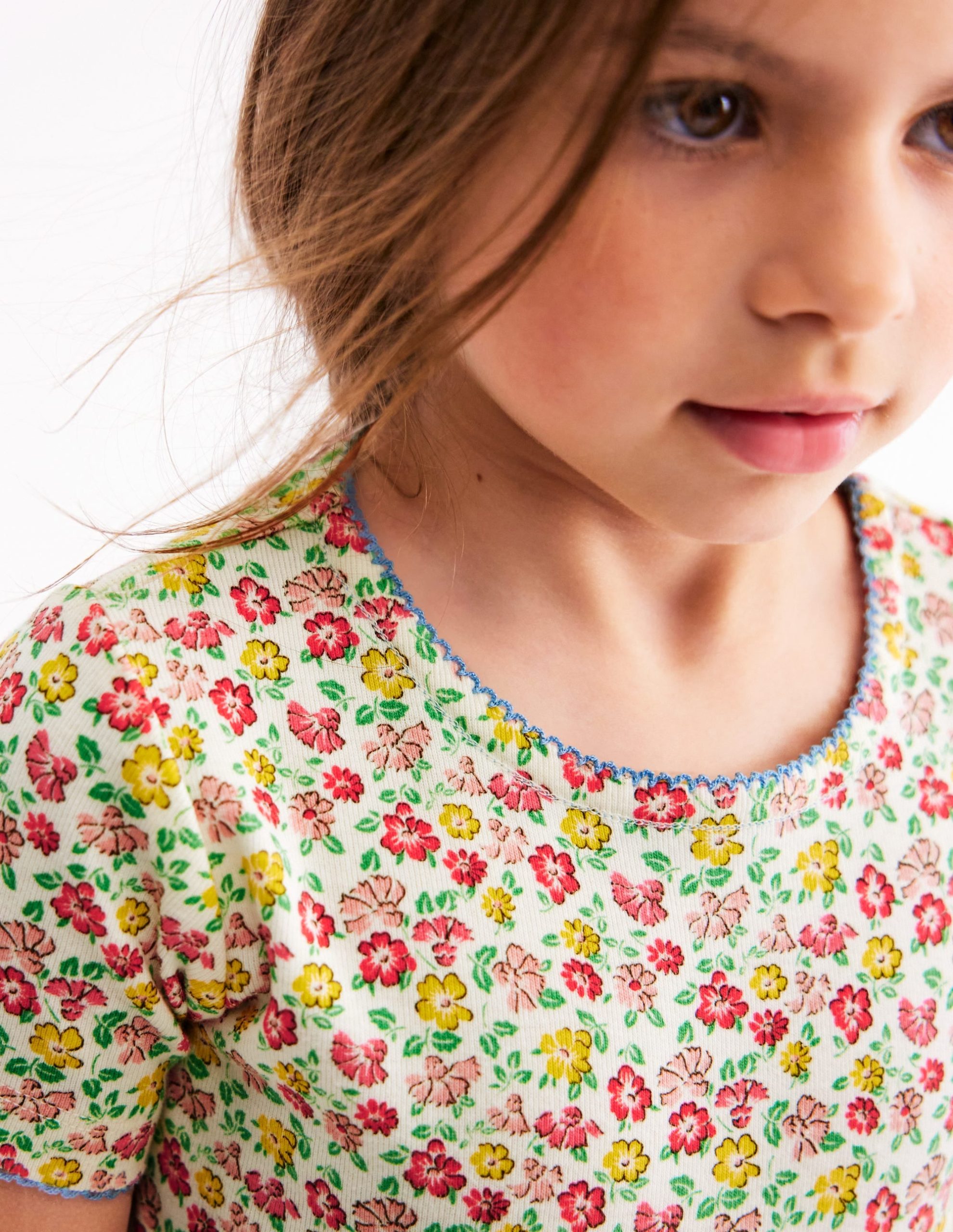 Snug Short John Pajamas-Multi Summer Flowerbed - Image 3