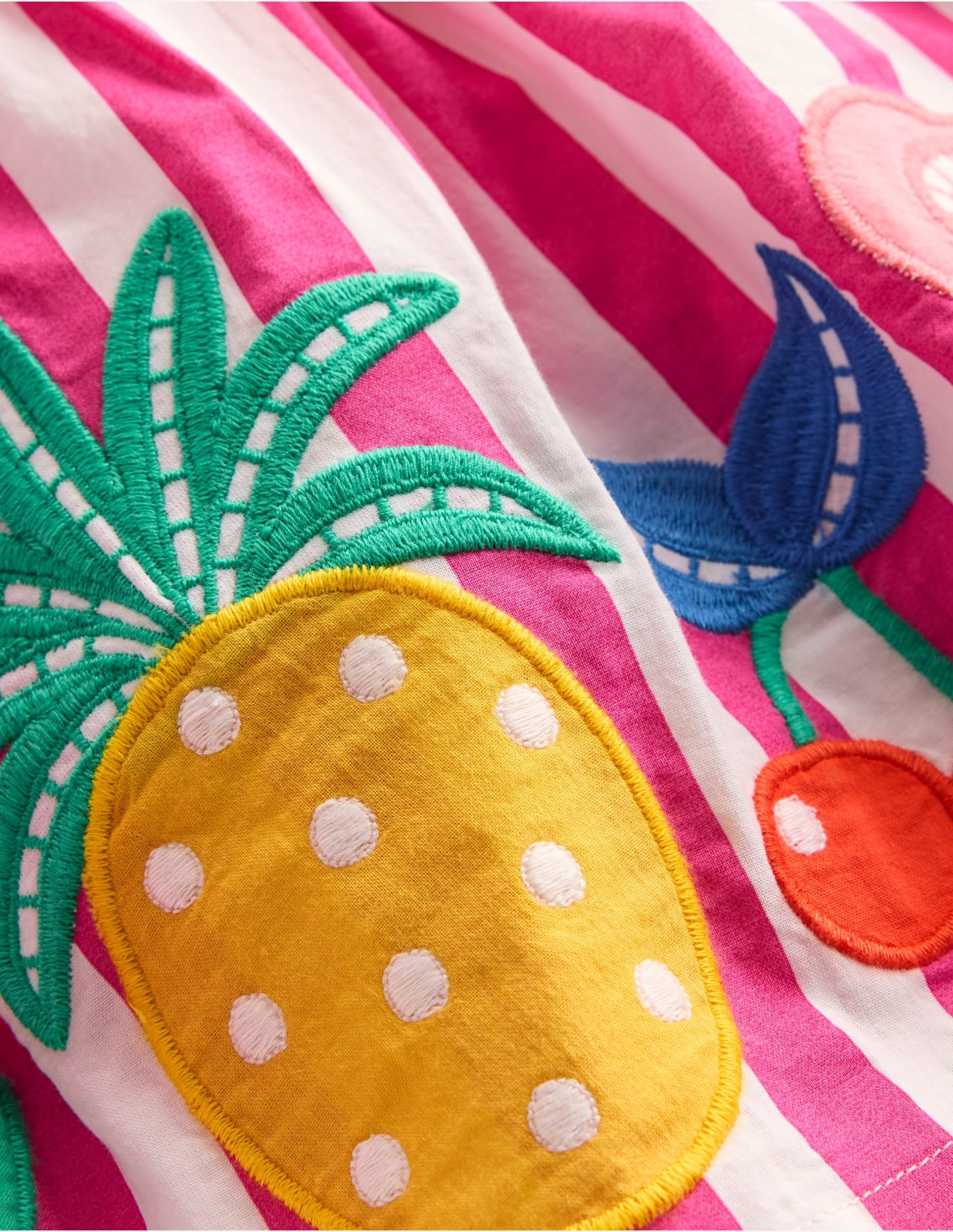 Appliqu?? Skirt-Fruit Pink Stripe - Image 4