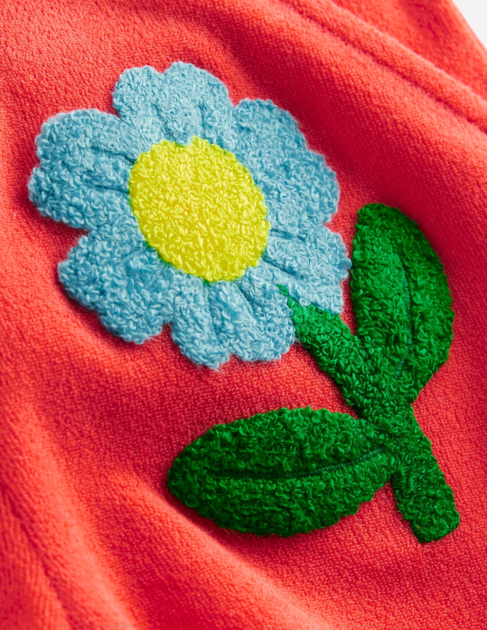 Printed Towelling Short-Coral Orange Flowers - Image 4