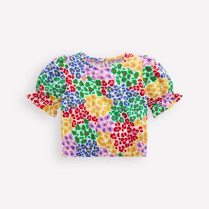 Towelling Top-Multi Rainbow Leopard