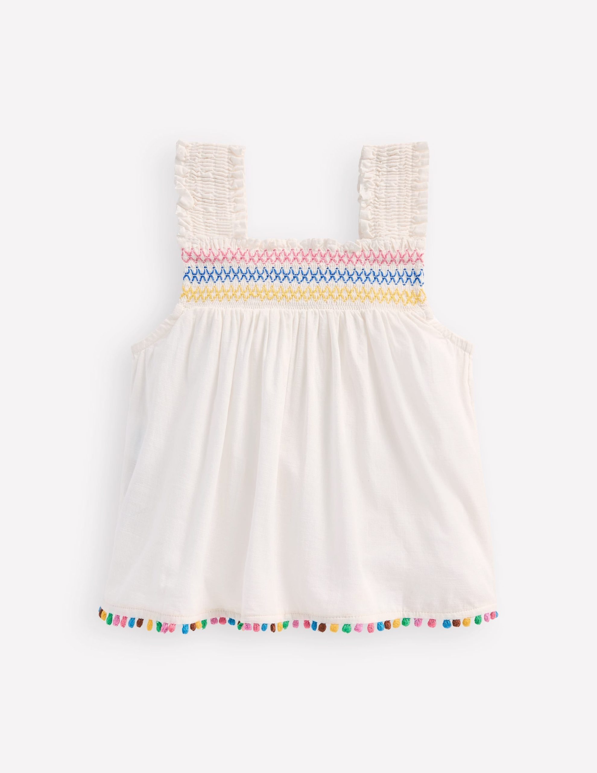 Smocked Woven Top-Soft Ivory - Image 3