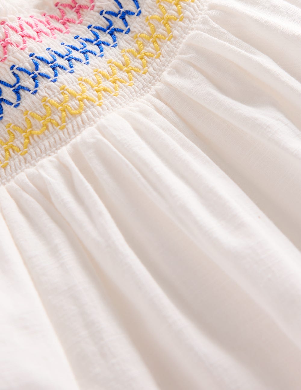 Smocked Woven Top-Soft Ivory - Image 4