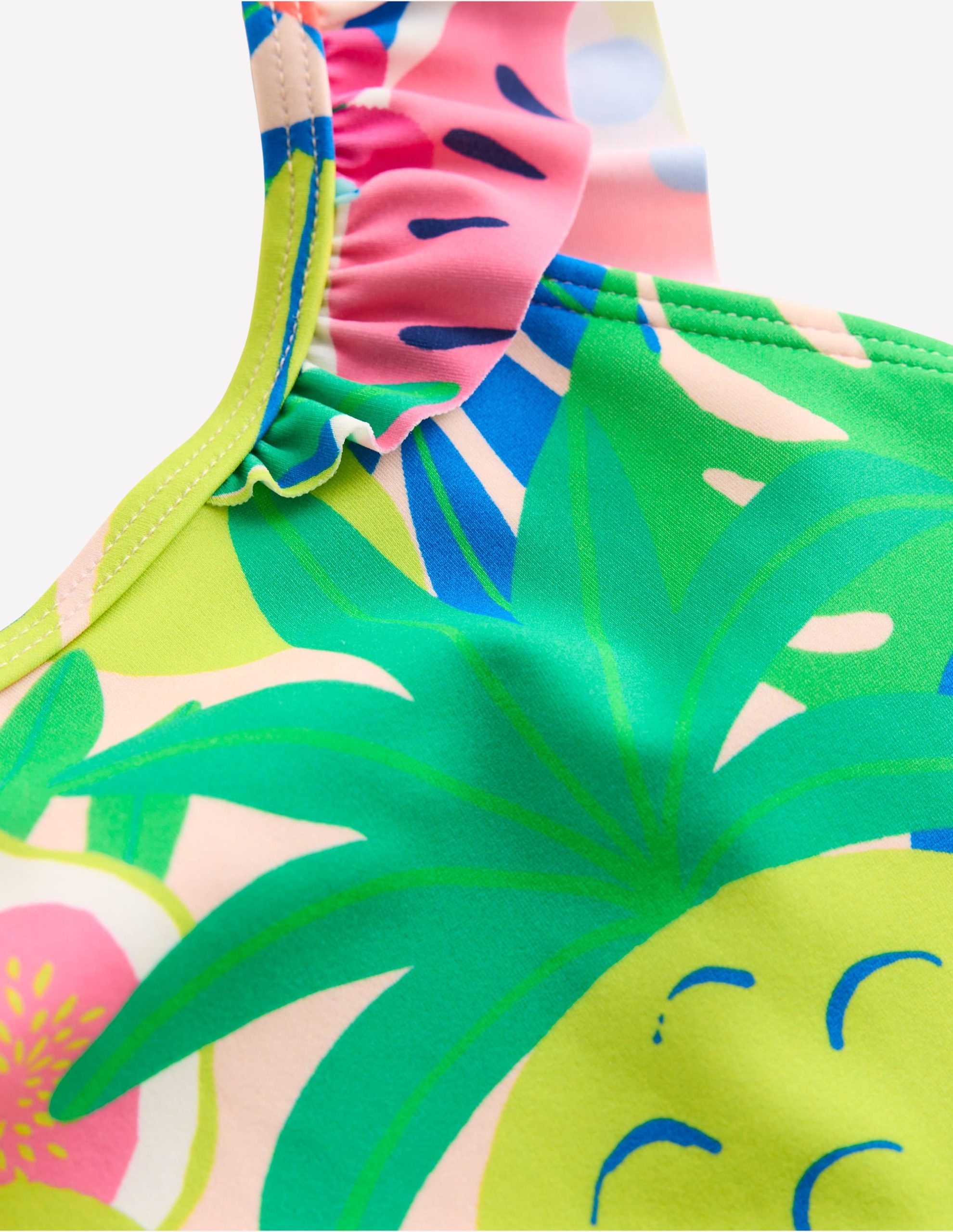 Hallie Frill Strap Swimsuit-Multi Tropical Fruit - Image 3