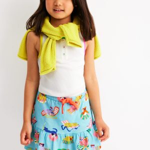 Tiered Jersey Skort-Caribbean Blue Poolside Pets