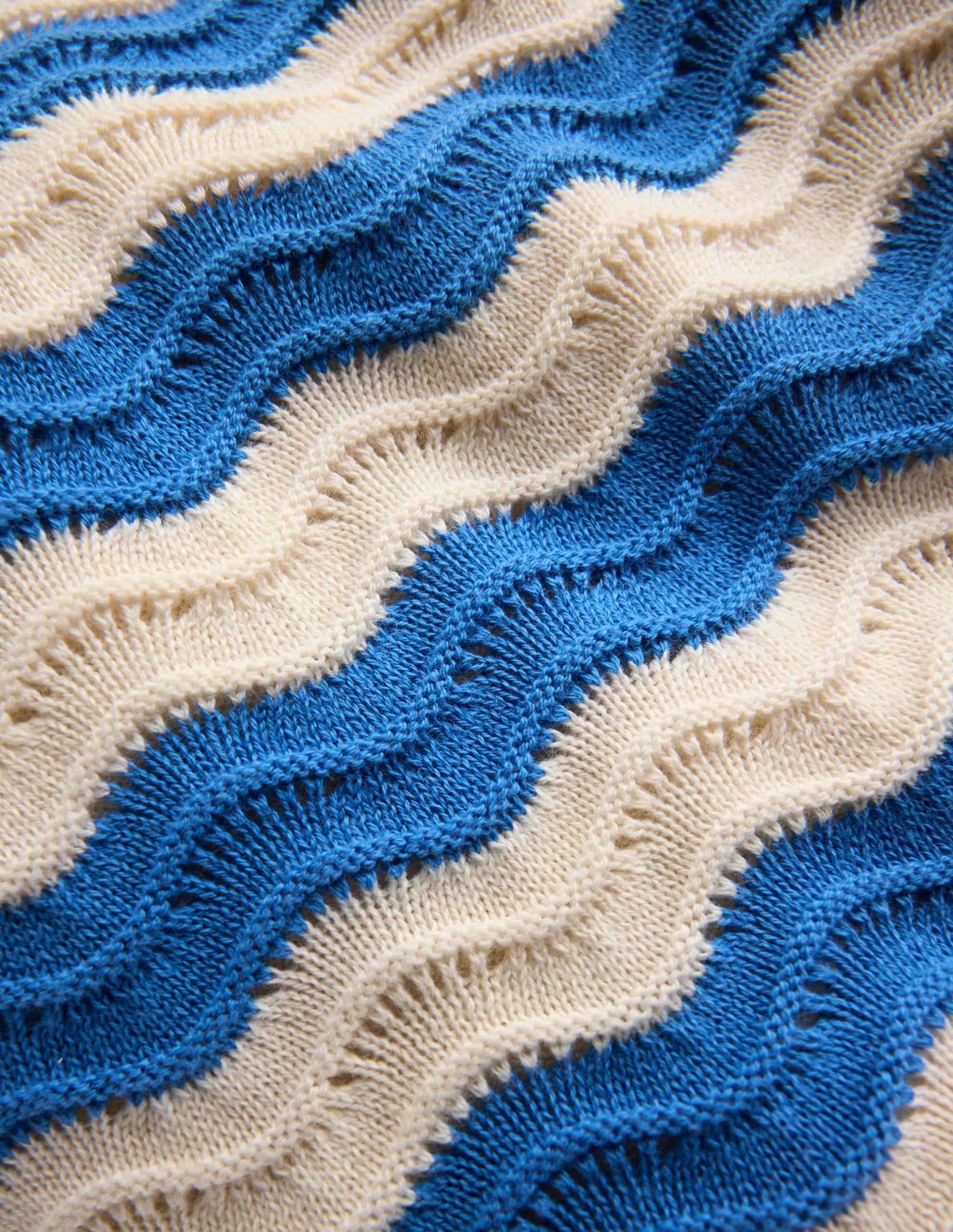 Leonore Fun Knitted Top-Blue/Ivory Stripe - Image 4