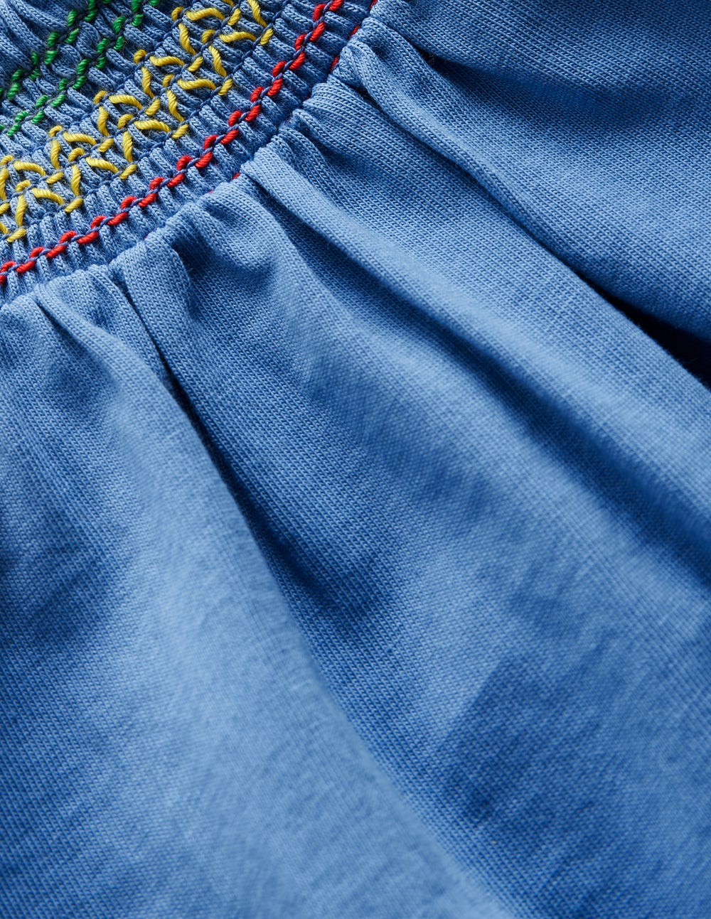 Jersey Smocked Top-Peacock Plume Blue - Image 3