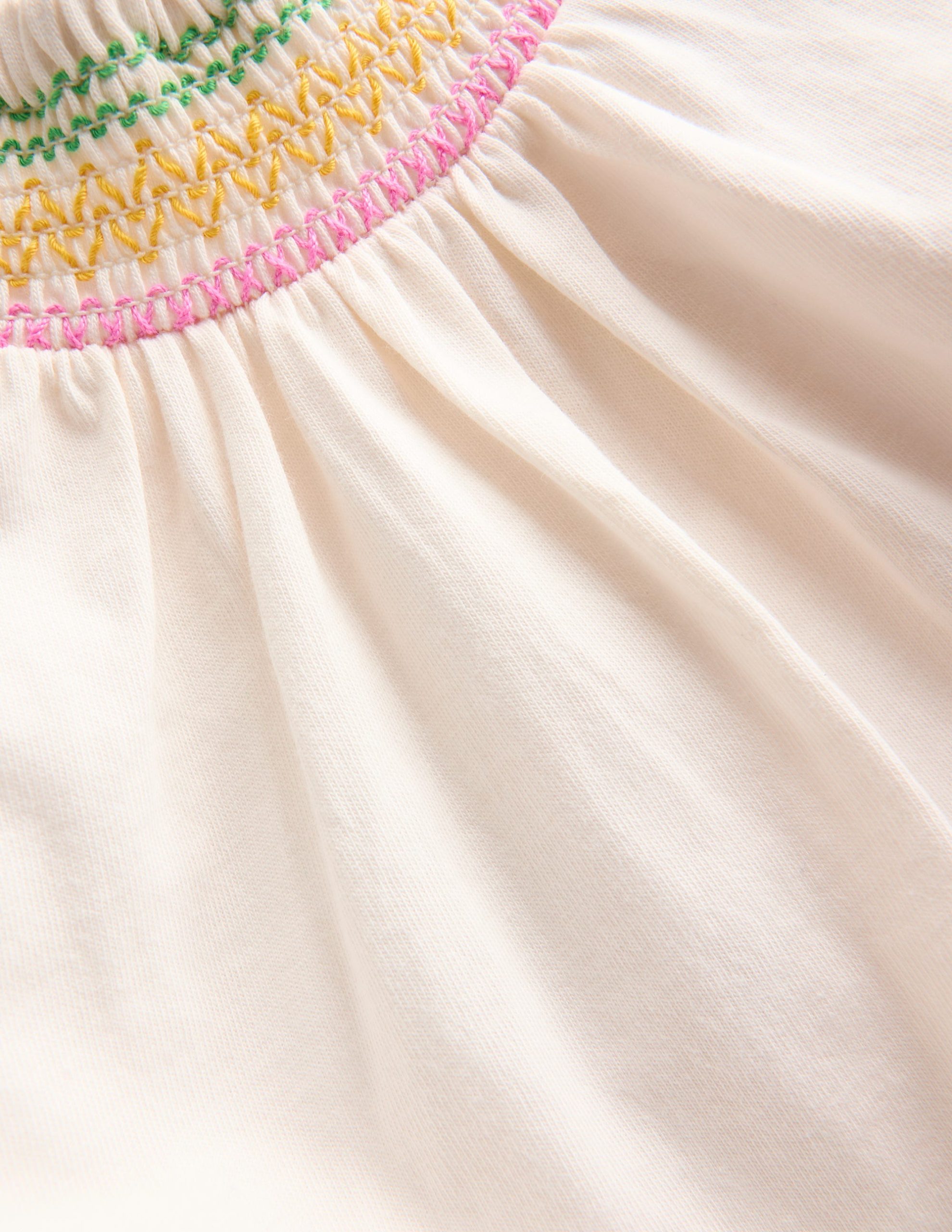 Jersey Smocked Top-Soft Ivory - Image 3