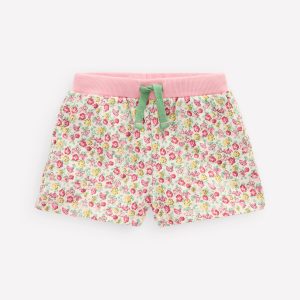 Printed Jersey Shorts-Multi Summer Flowerbed