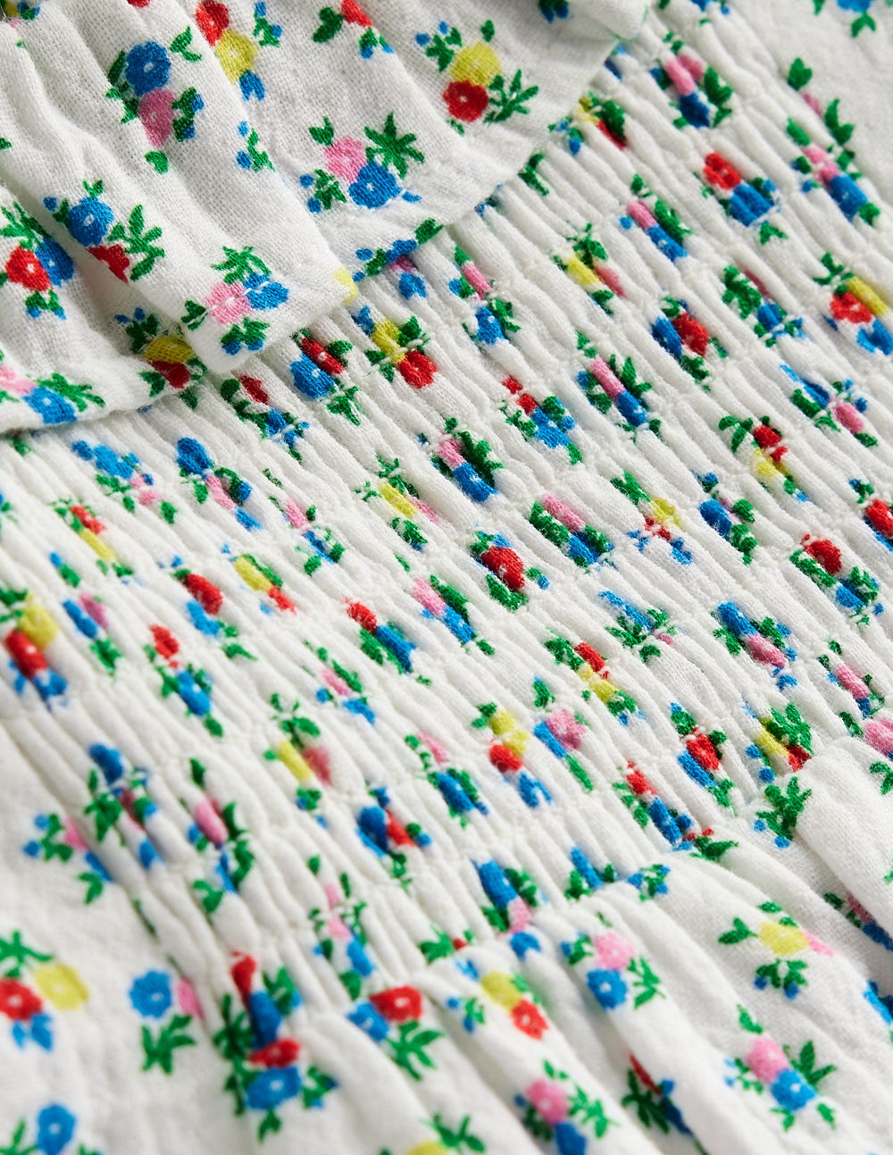 Double Cloth Printed Blouse-Soft Ivory Ditsy Floral - Image 3