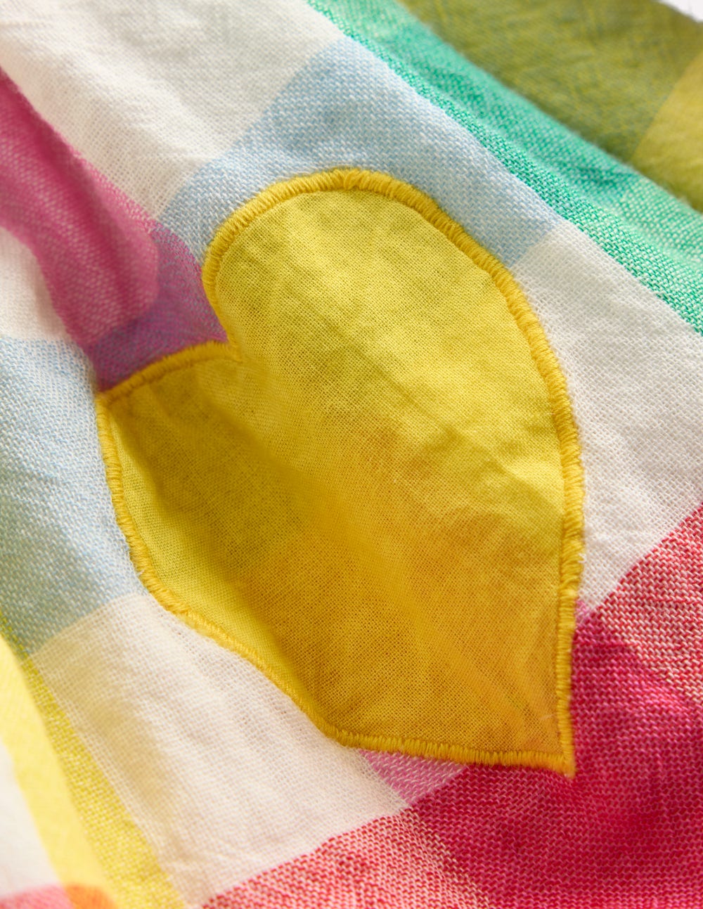 Double Cloth Printed Skirt-Multi Heart Check - Image 3