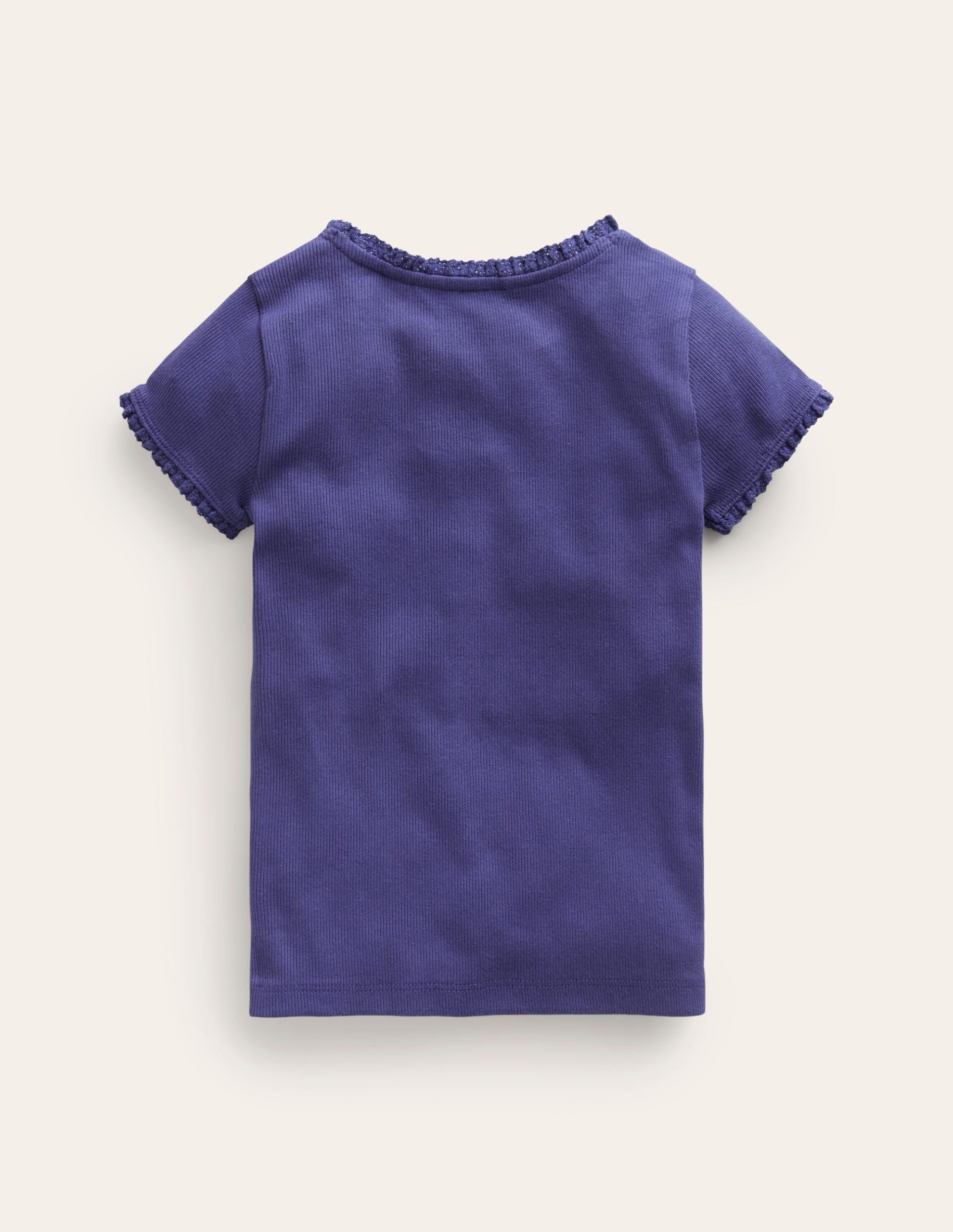 Short Sleeve Ribbed T-shirt-Starboard Blue - Image 2