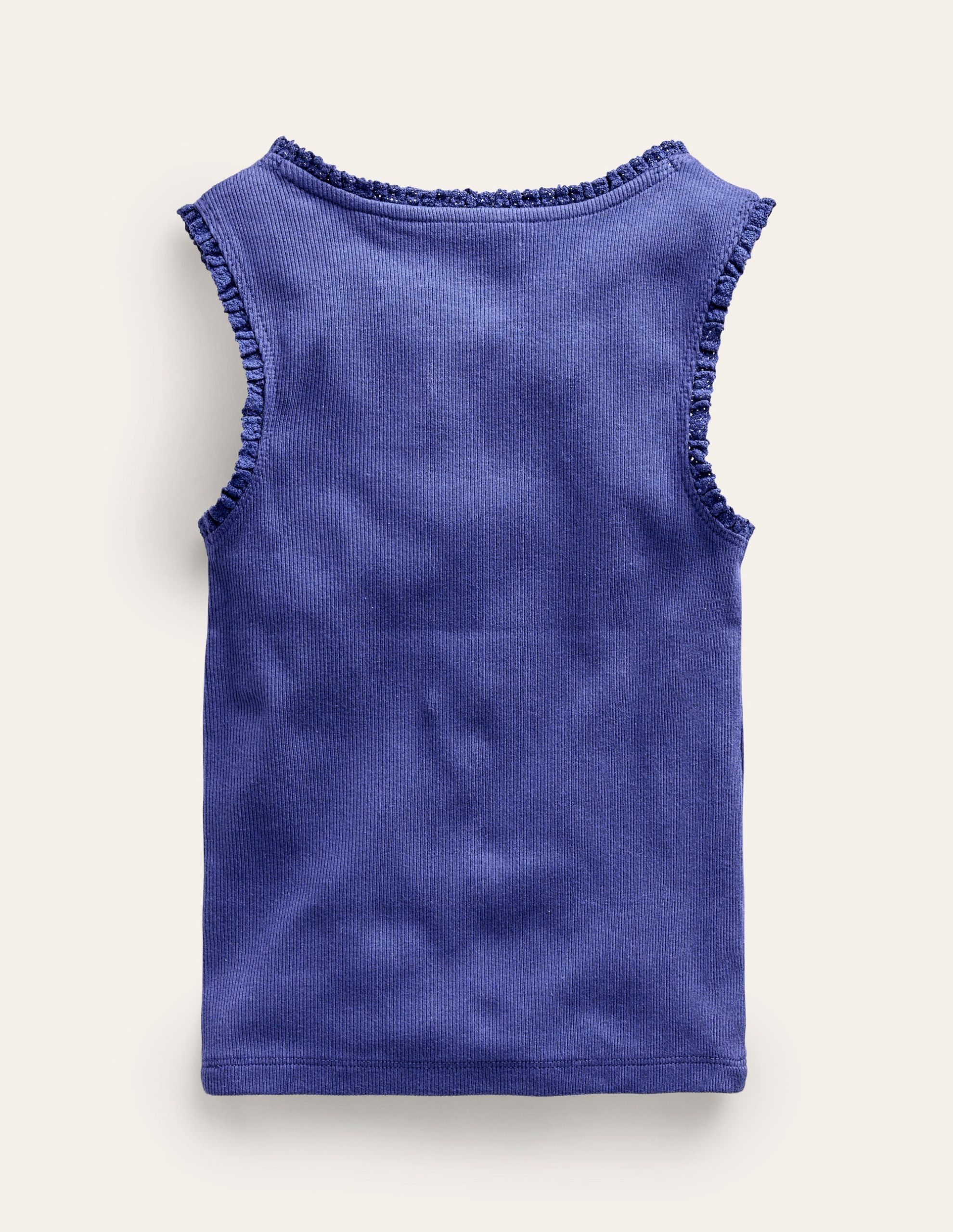 Ribbed Lace Trim Tank Top-Starboard - Image 2