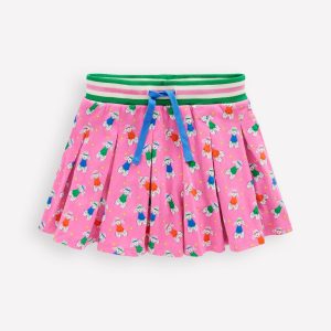 Pleated Jersey Skort-Cosmos Pink Sporty Poodle