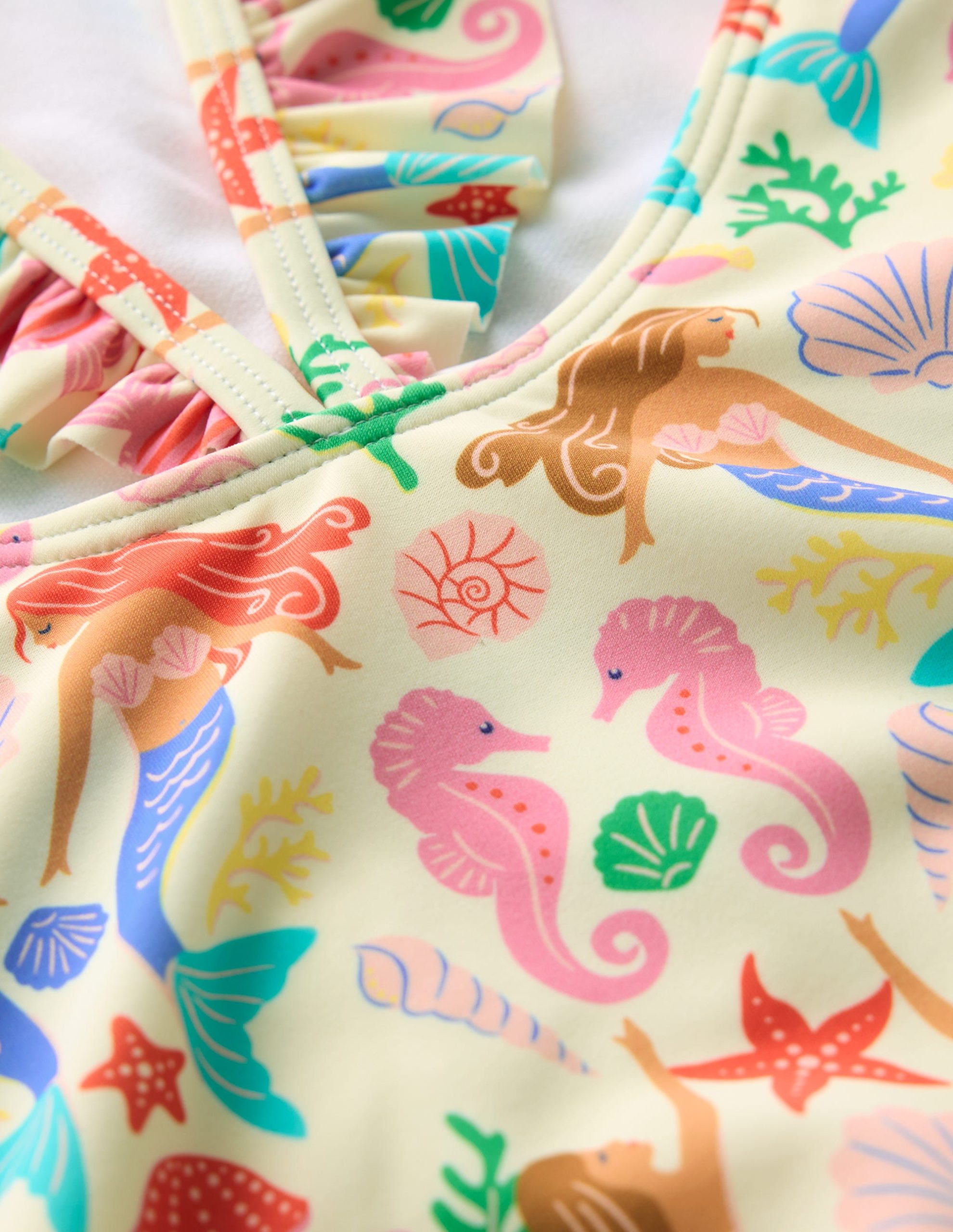 Hallie Frill Strap Swimsuit-Ivory Mermaid - Image 5