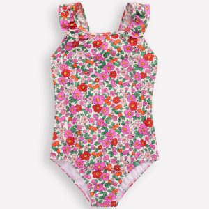 Hallie Frill Strap Swimsuit-Bubblegum Pink Heart Stamp