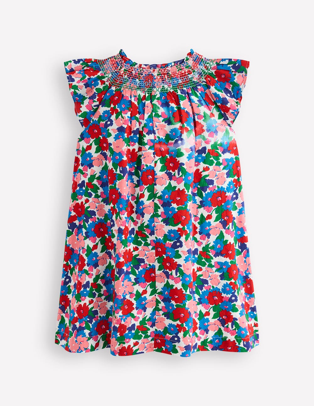 Holiday Smocked Dress-Multi Floral - Image 6