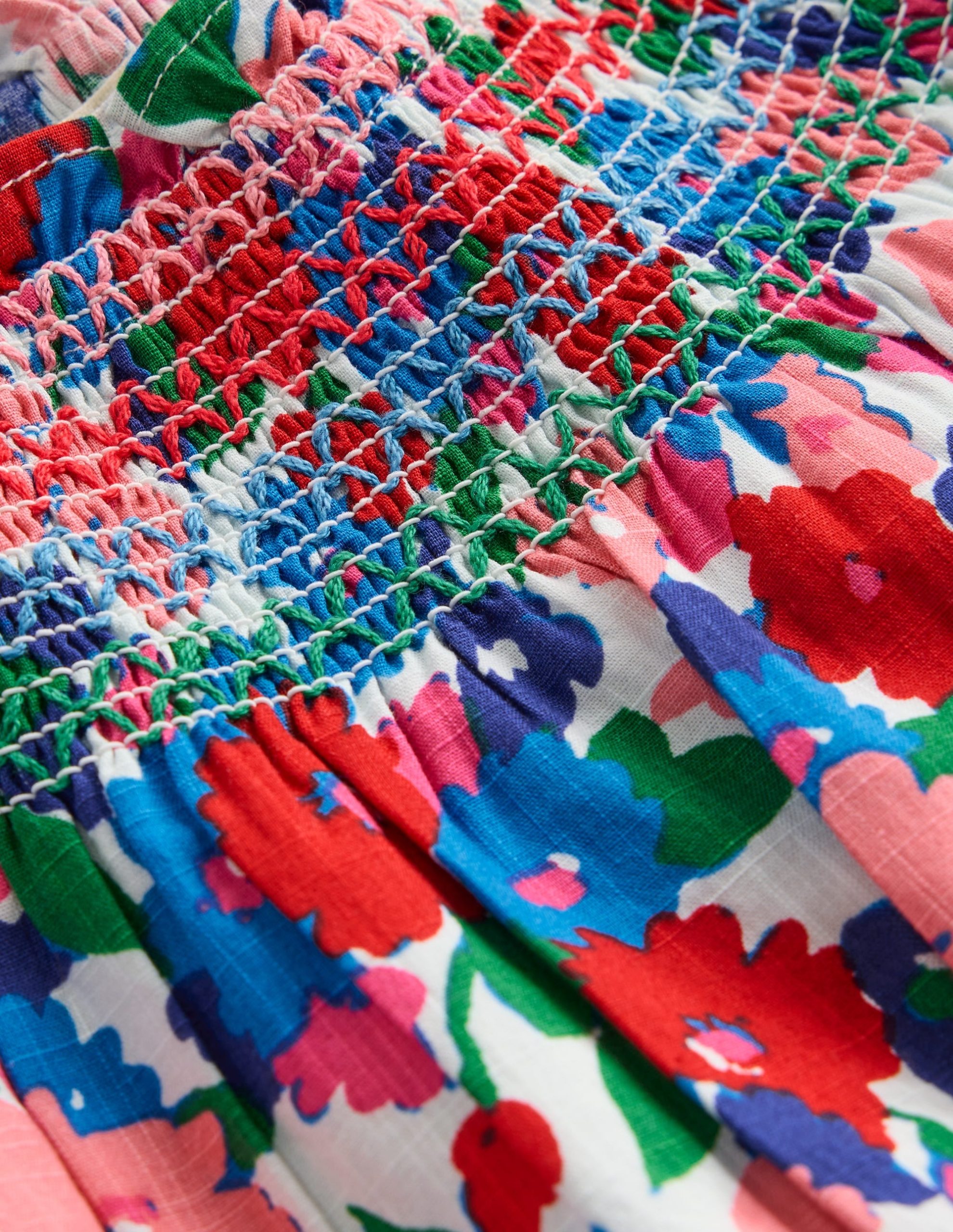 Holiday Smocked Dress-Multi Floral - Image 7