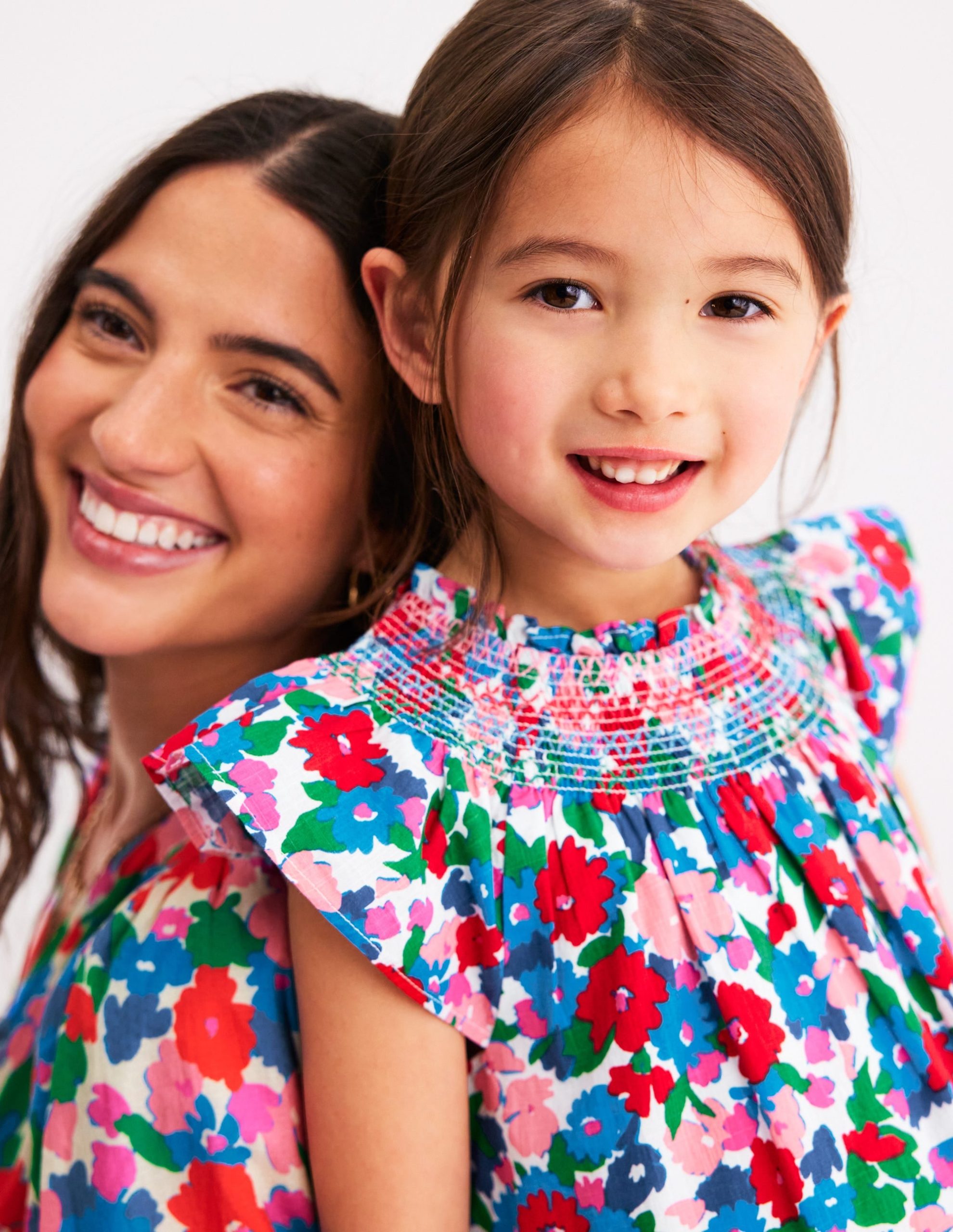 Holiday Smocked Dress-Multi Floral - Image 4