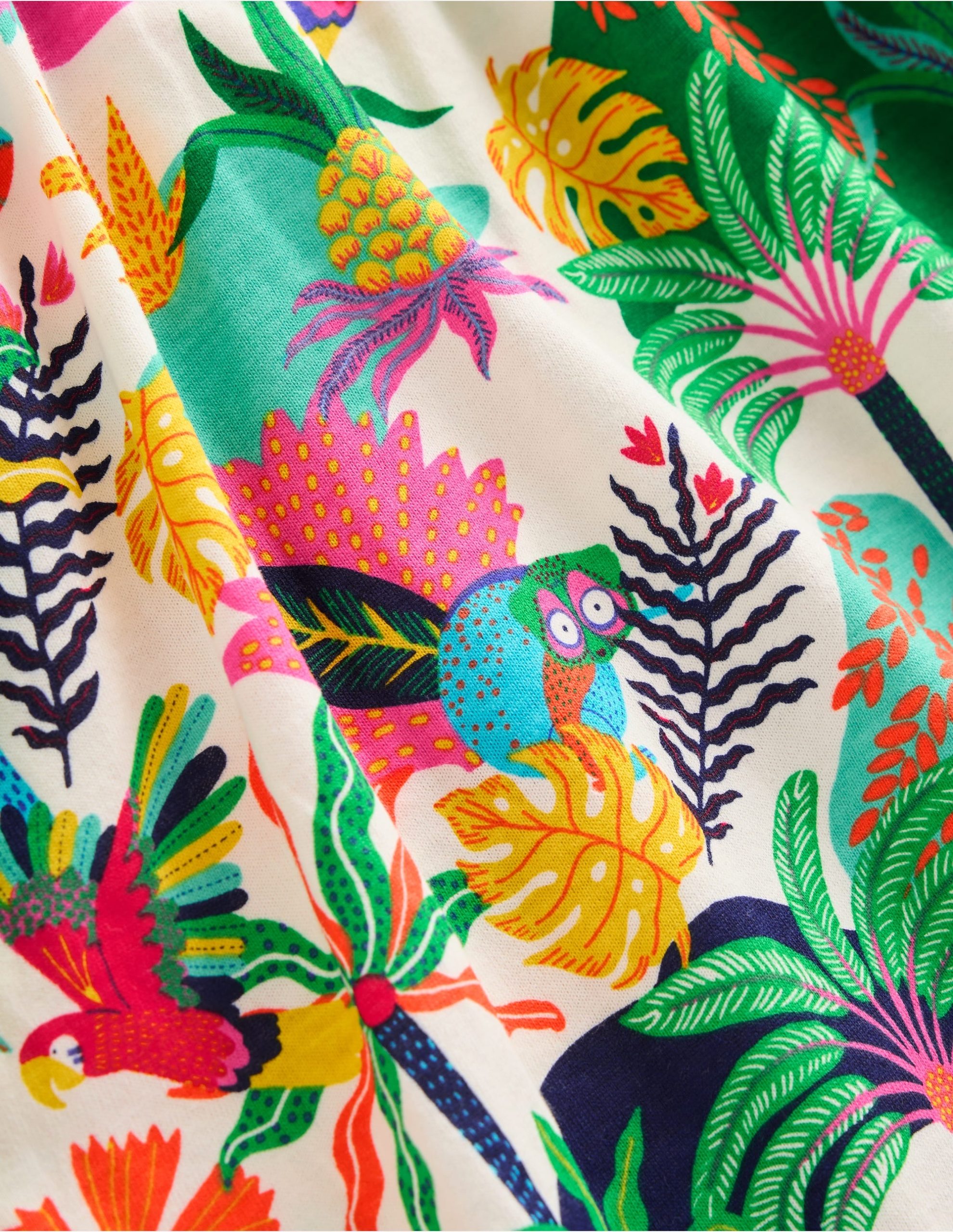 Posie Frill Sleeve Dress-Soft Ivory Multi Jungle - Image 4