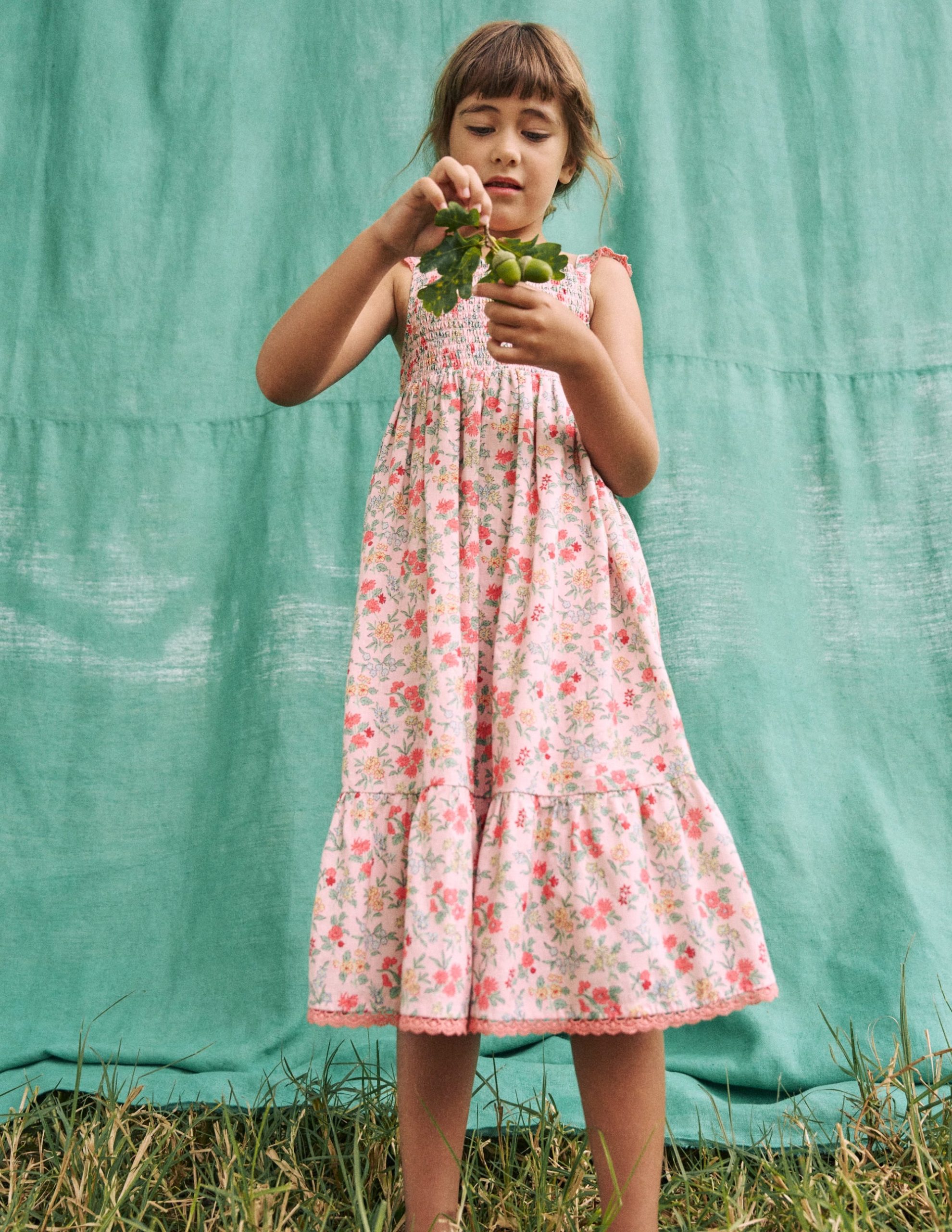 Luella Frill Maxi Sundress-Chalk Pink Garden Ditsy