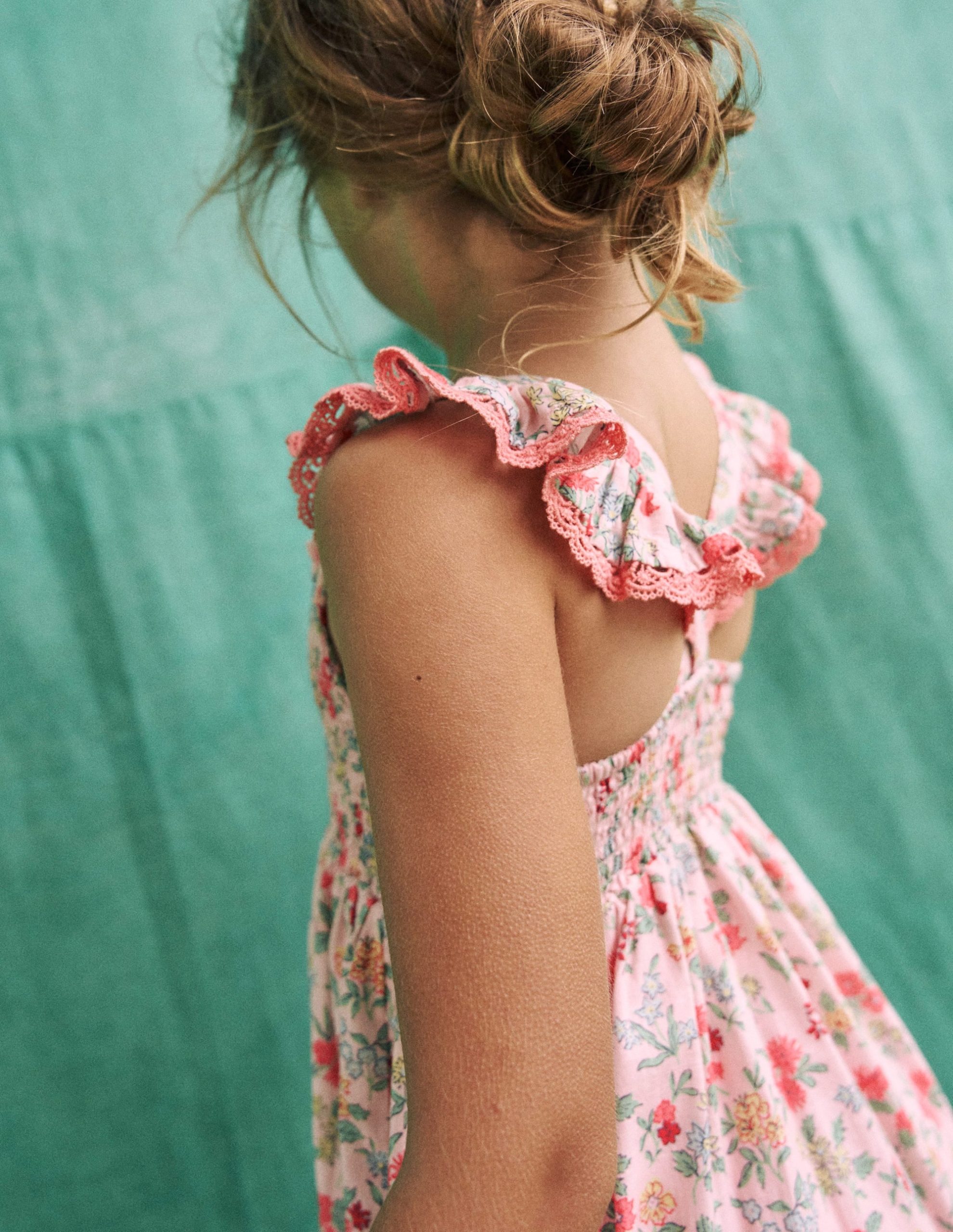 Luella Frill Maxi Sundress-Chalk Pink Garden Ditsy - Image 2