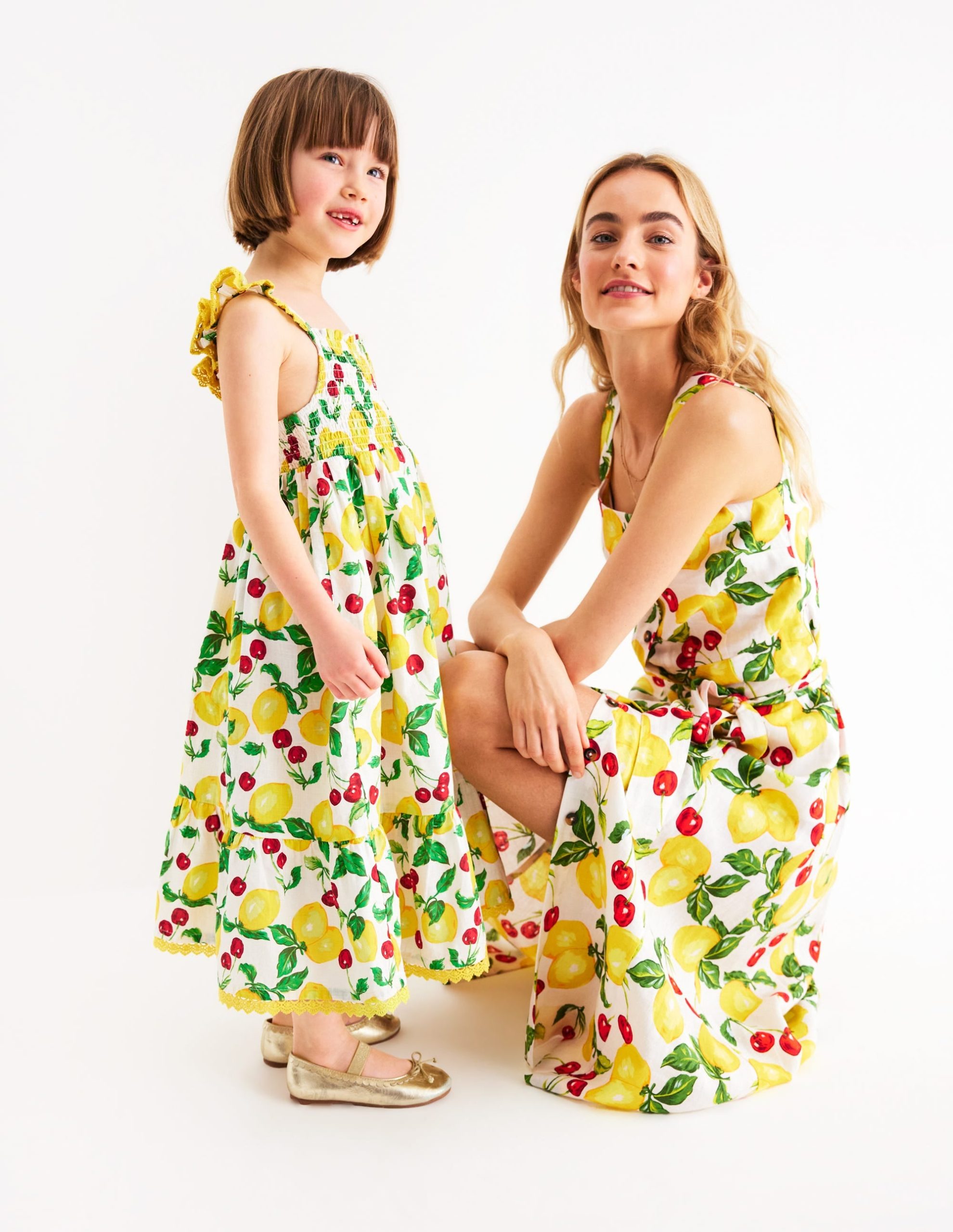 Luella Frill Maxi Sundress-Ivory Lemons and Cherries - Image 4