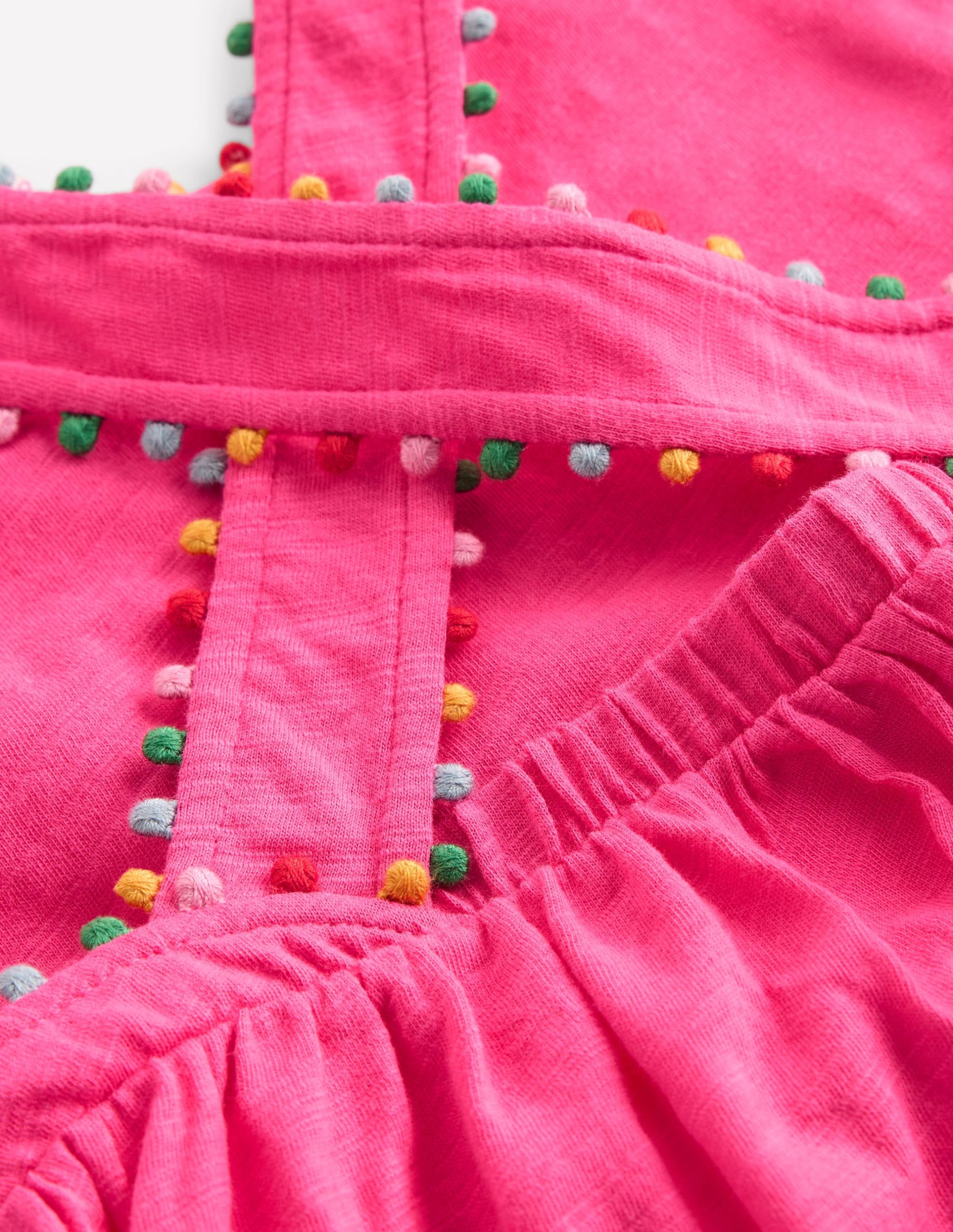 Cross-back Pom Top-Flamingo Pink - Image 3