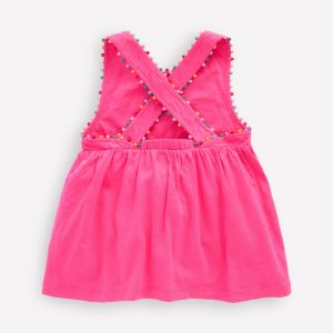 Cross-back Pom Top-Flamingo Pink