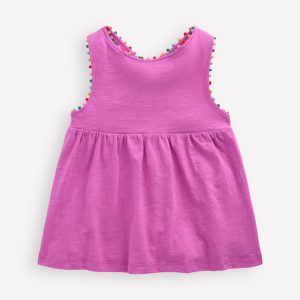 Cross-back Pom Top-Foxglove Purple