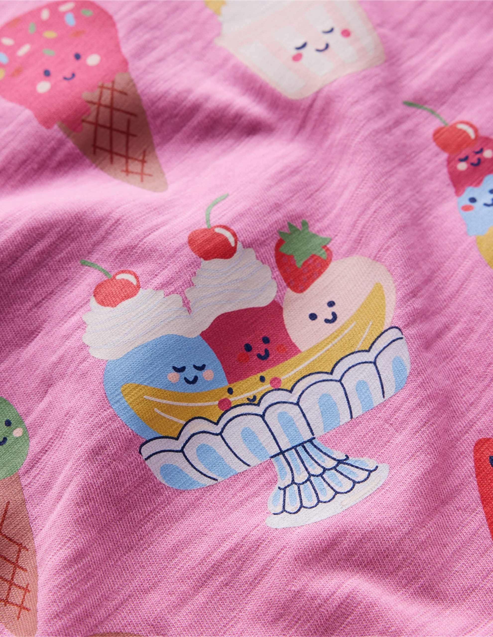 Short Sleeve Frill Logo Top-Chalk Pink Ice Creams - Image 3