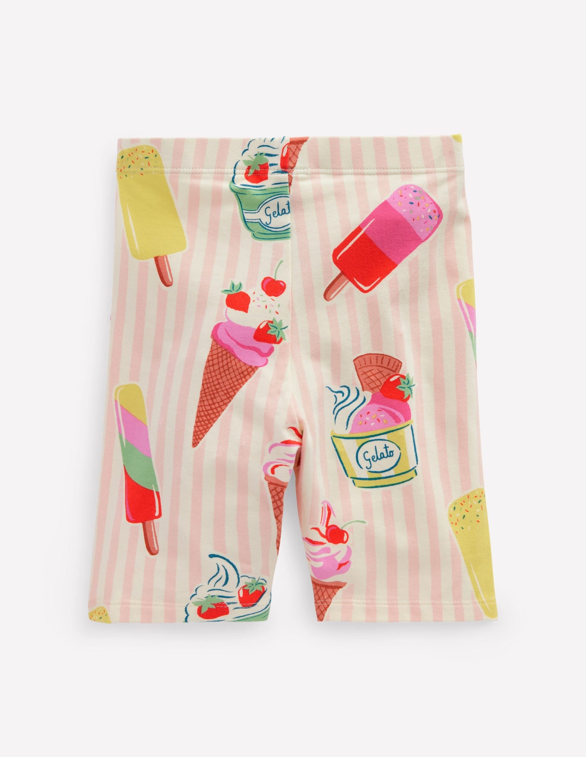 Biker Shorts-Pink Ice Cream Stripe - Image 2