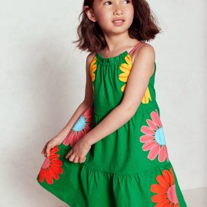 Enola Hotchpotch Jersey Dress-Rich Emerald Flowers