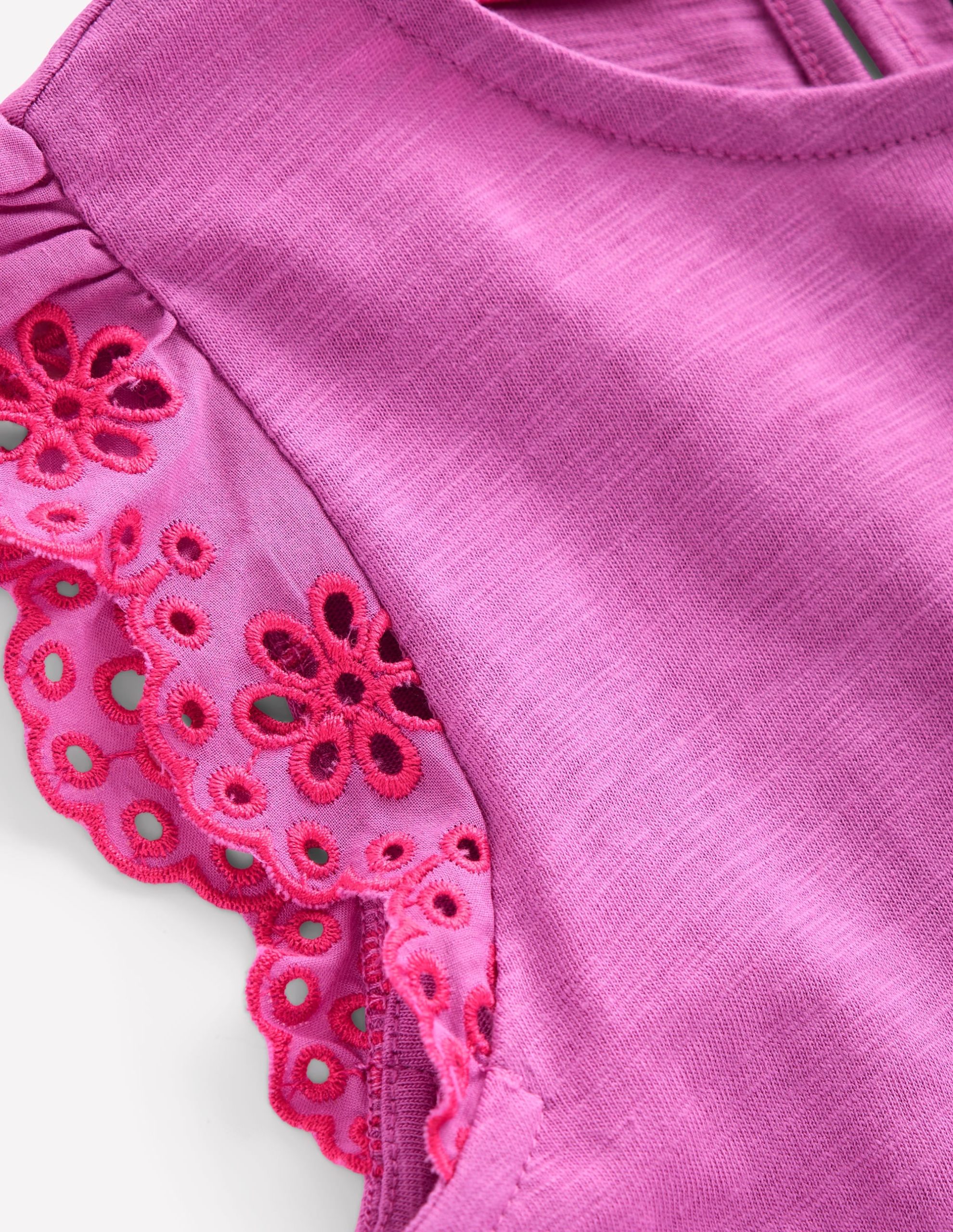 Broderie Mix Jersey Dress-Foxglove Purple - Image 4