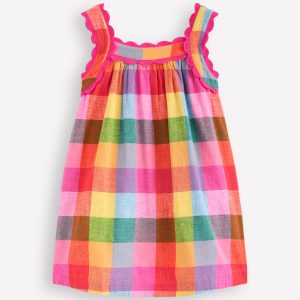 Maribel Strappy Swing Sundress-Multigingham Check